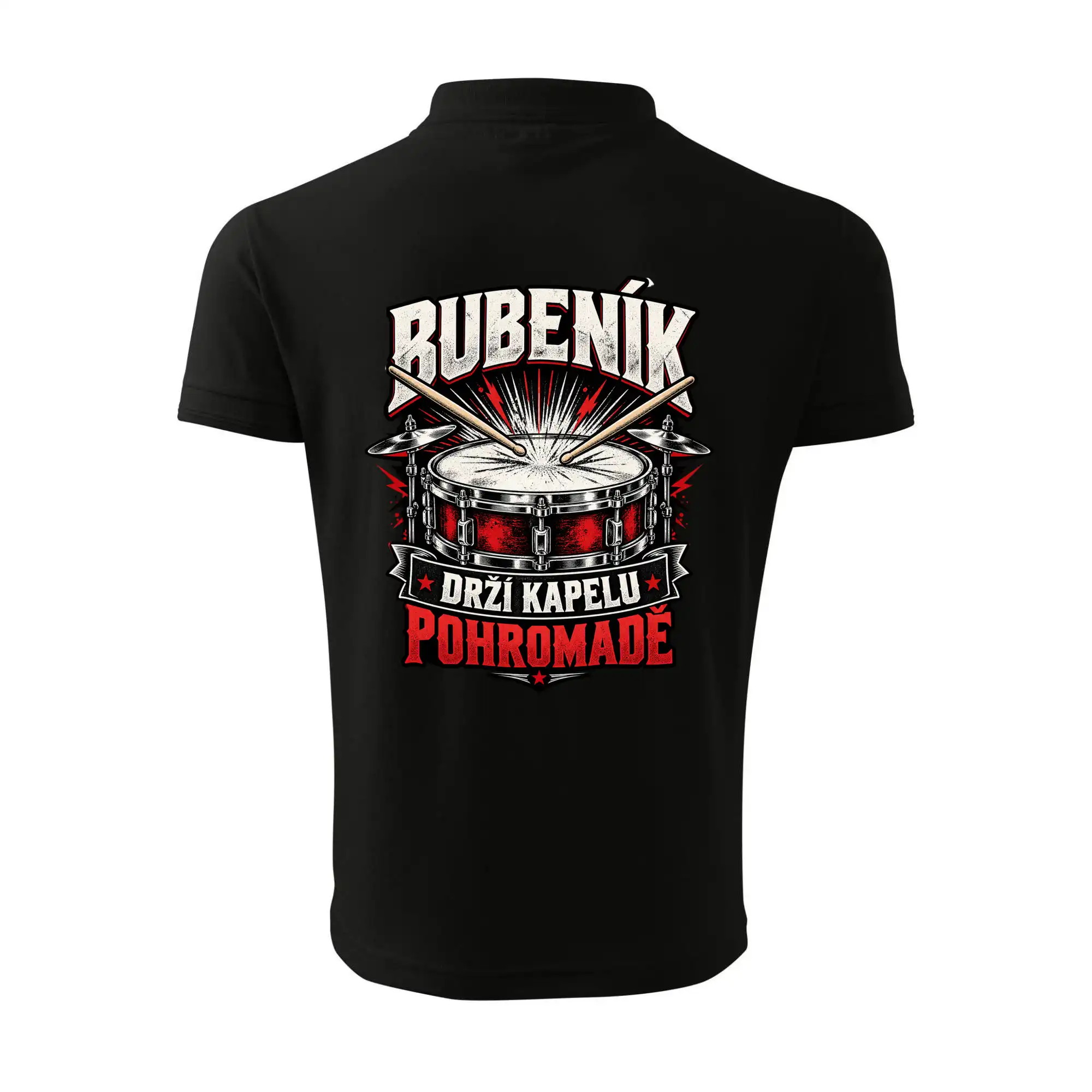 Bubeník drží kapelu pohromadě - červený rockový buben