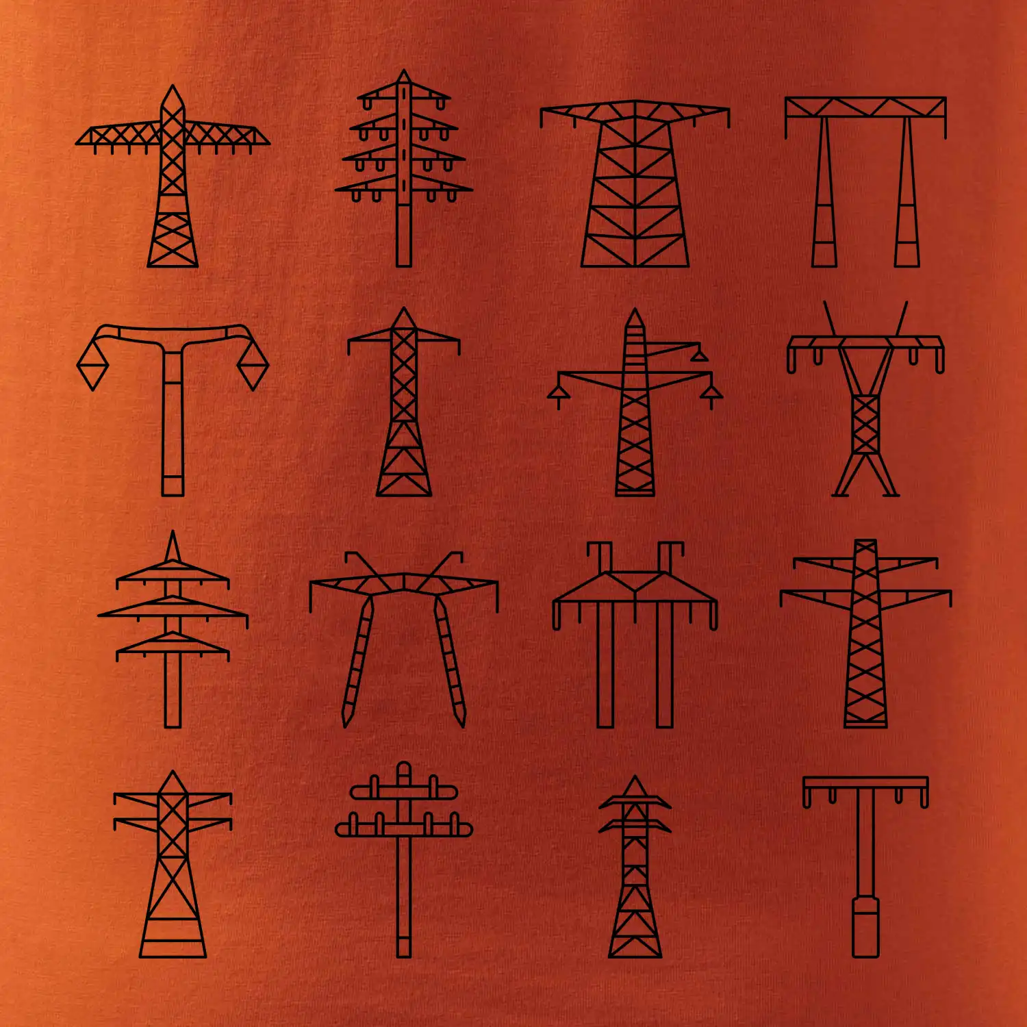 Typy stožárů vysokého napětí