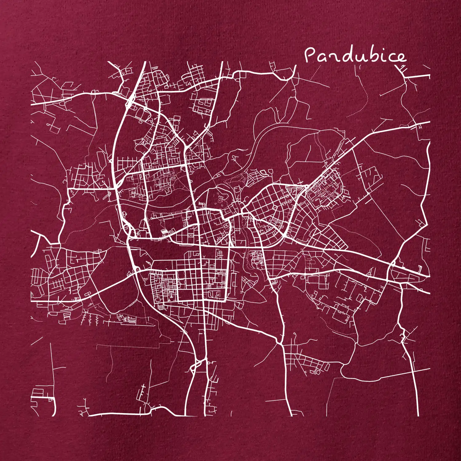 Mapy měst černobílé Pardubice