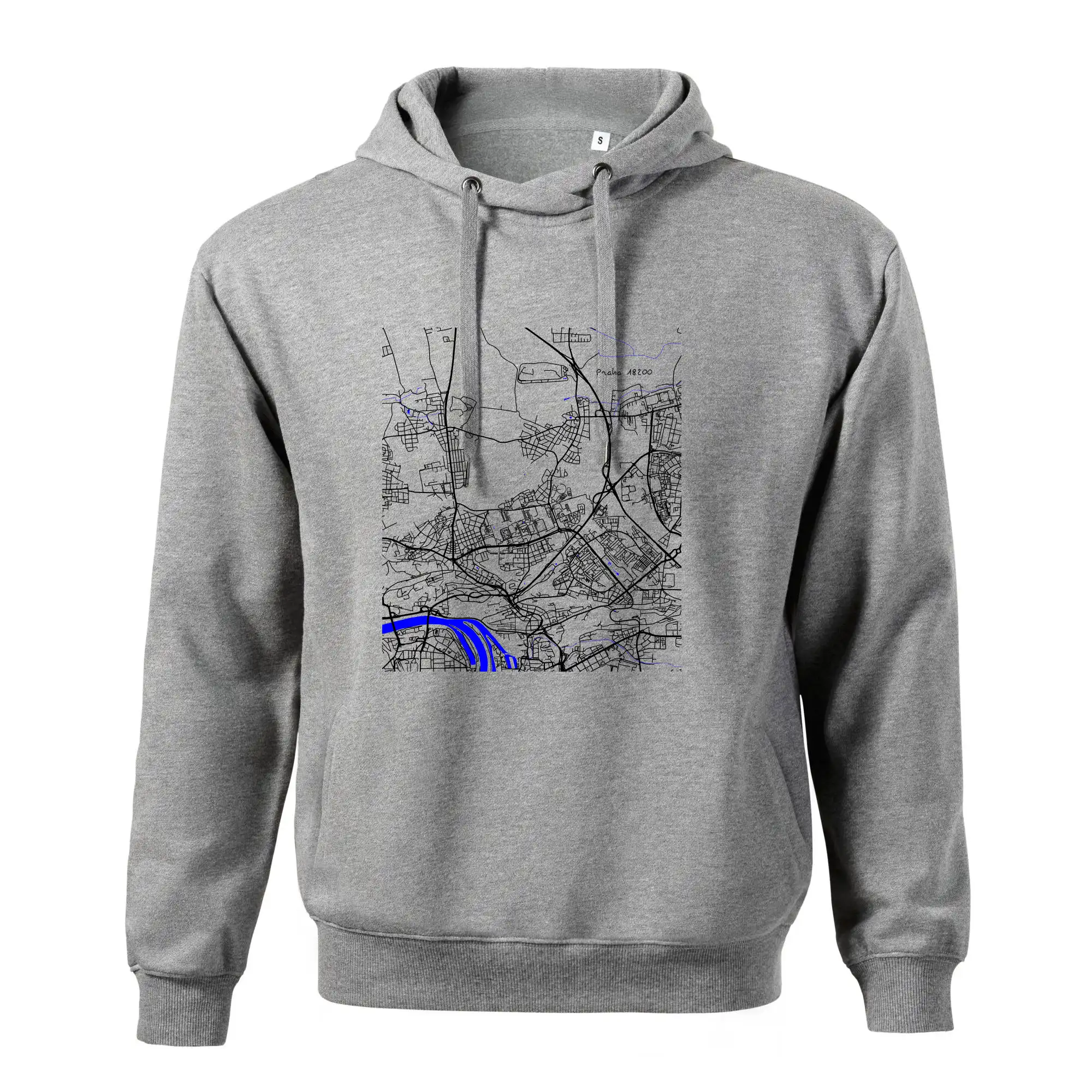 Praha 18200 - Mapa s vodními toky