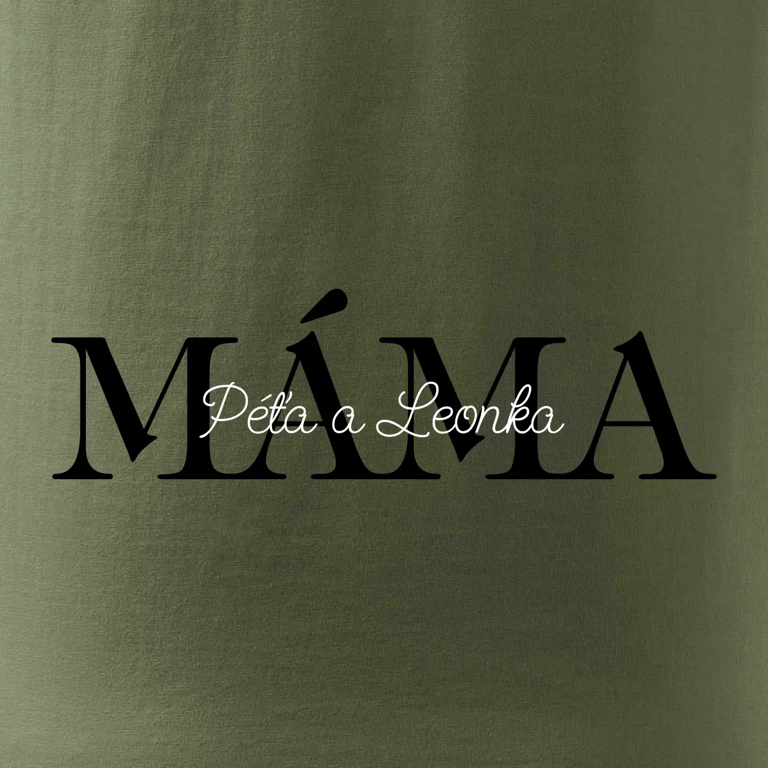 Máma - Tiskací nápis se jmény dětí