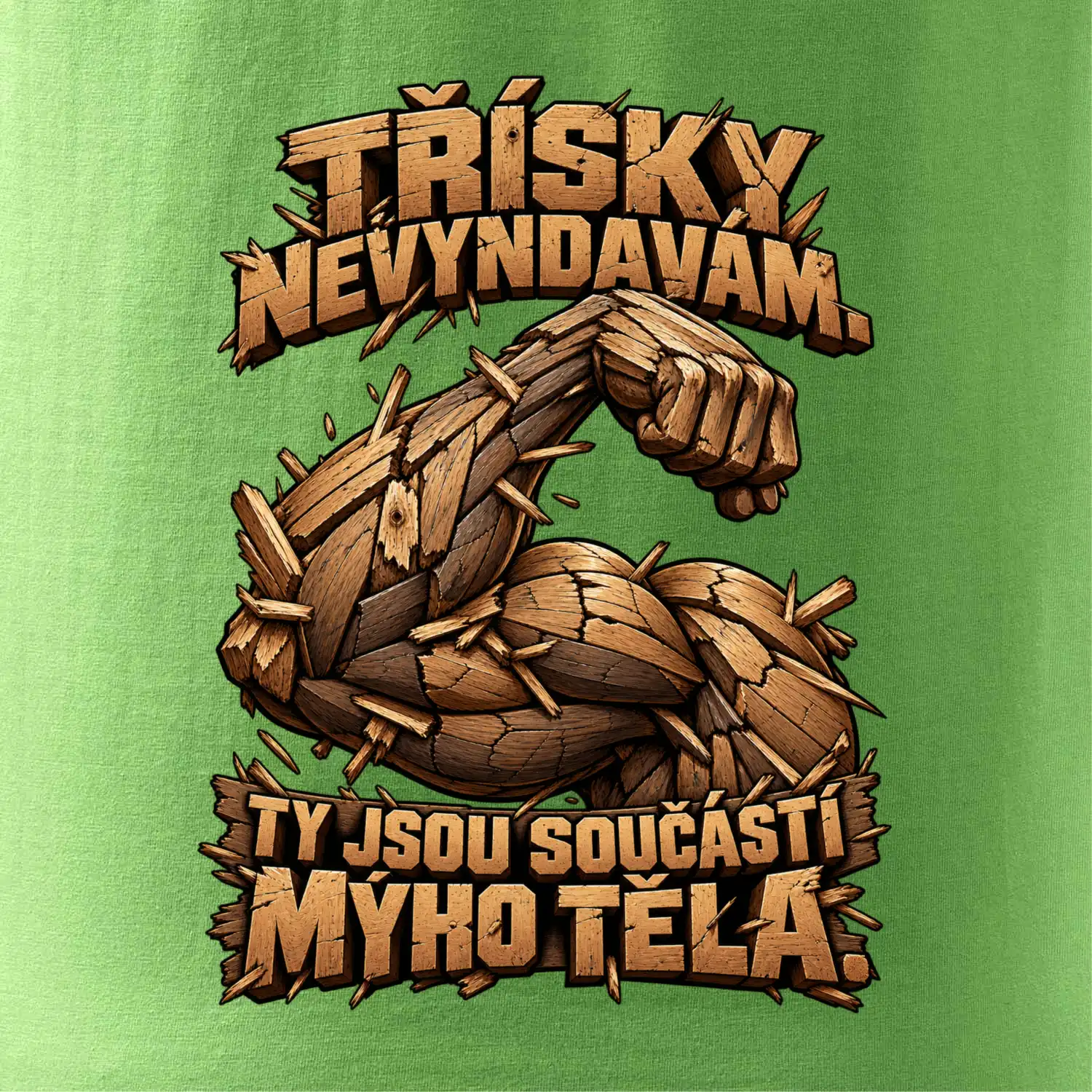 Třísky nevyndavám ty jsou součástí mýho těla - dřevěná paže