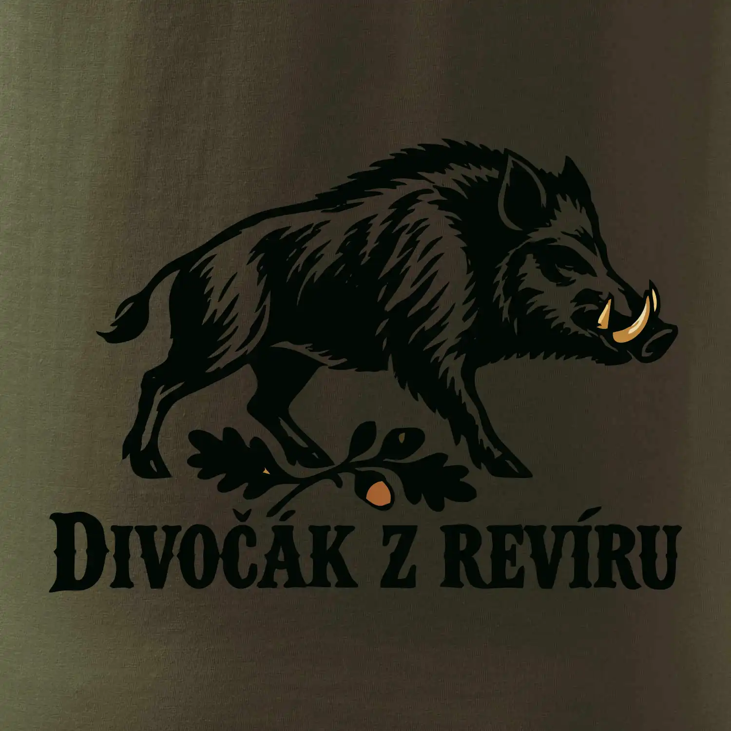 Divočák z revíru jednoduchý lovecký motiv
