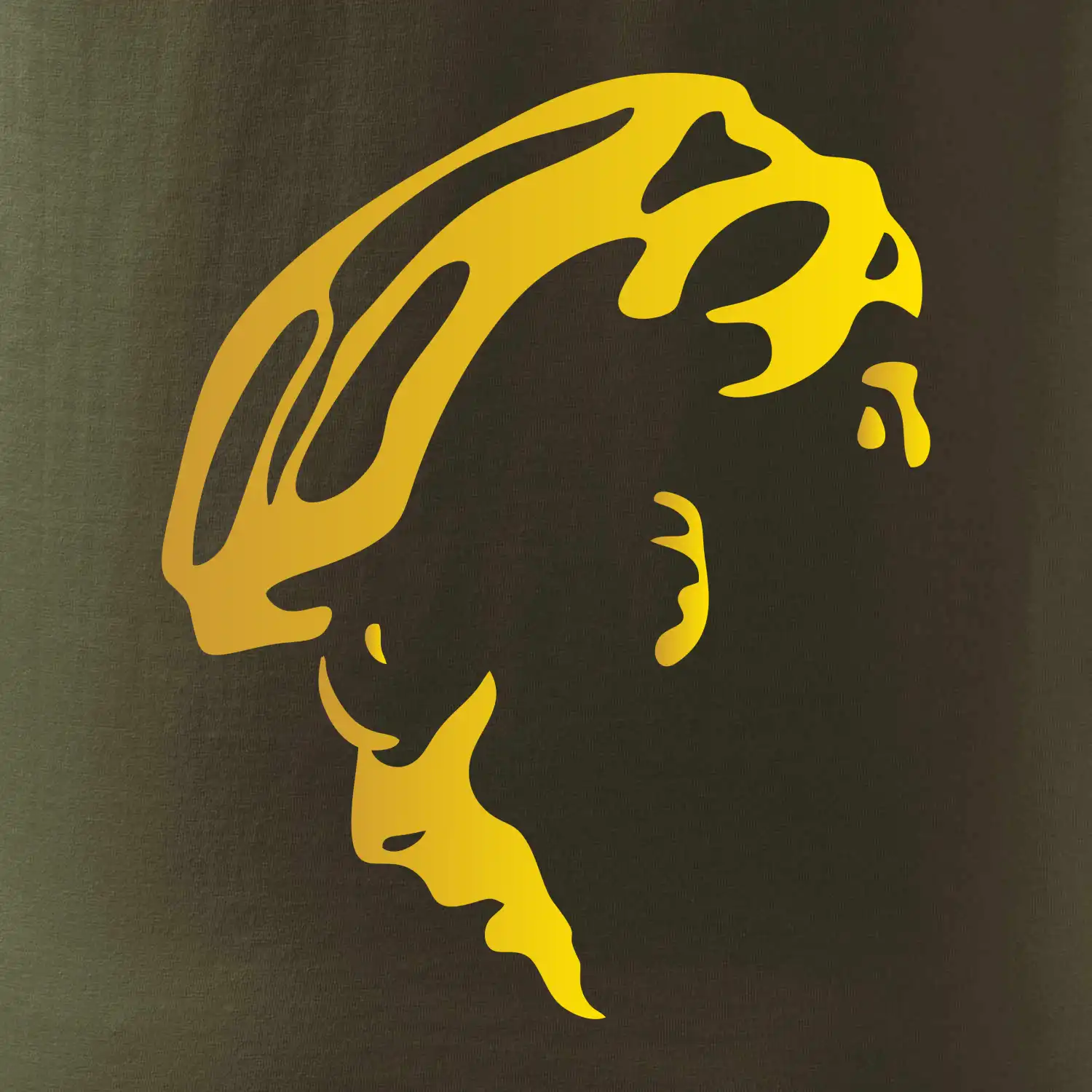 Hlava cyklista zlatá