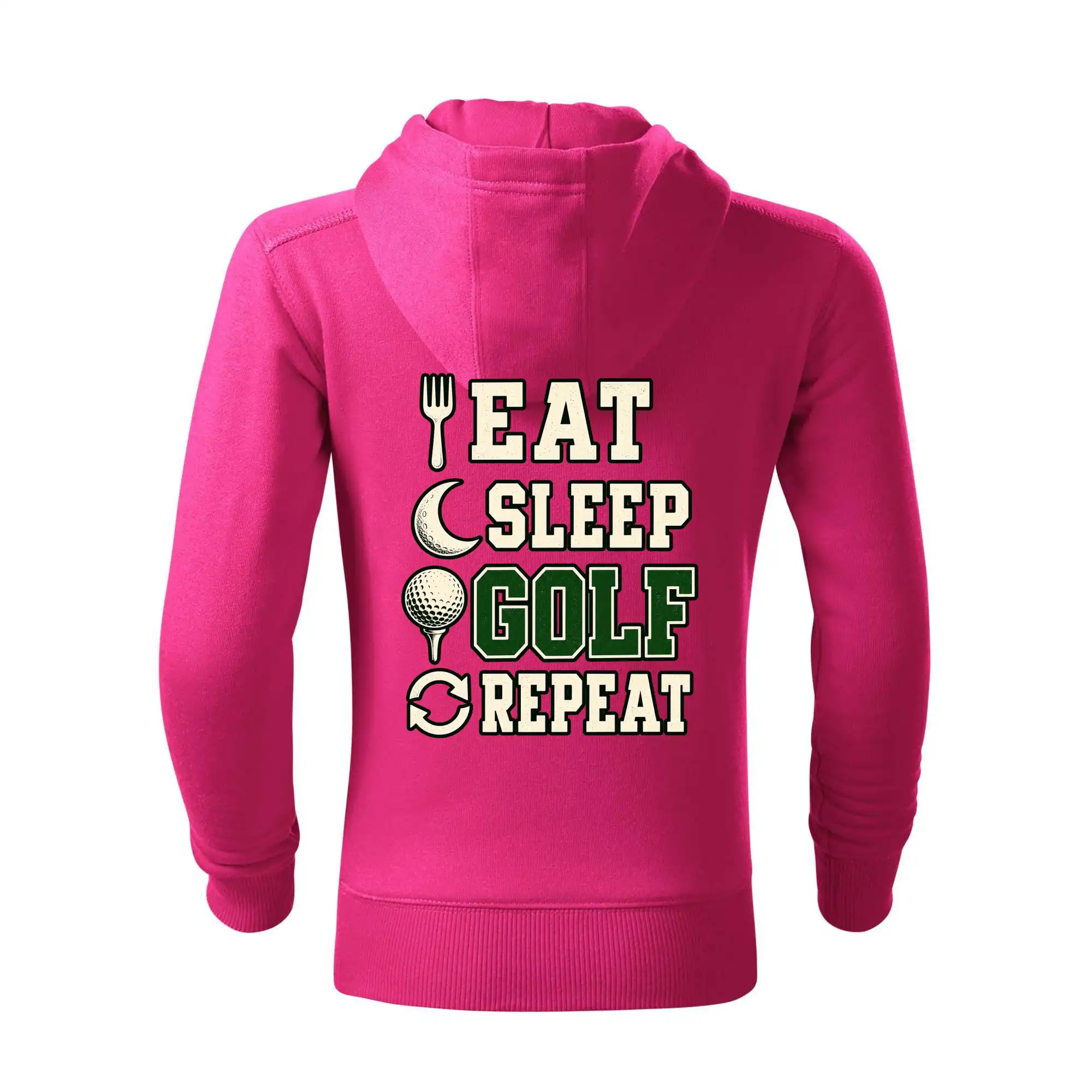 Eat sleep golf repeat typografie