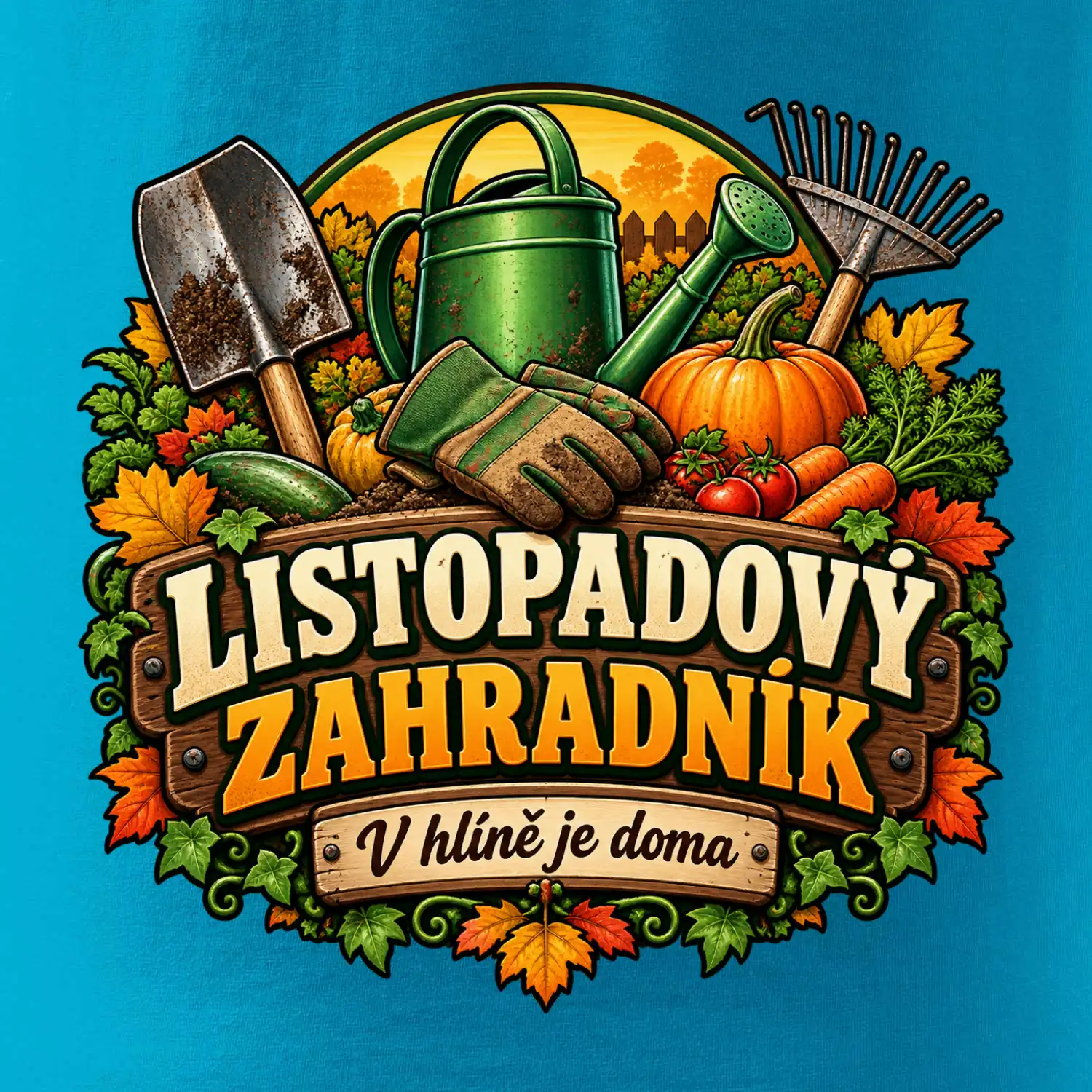 Listopadový zahradník v hlíně je doma