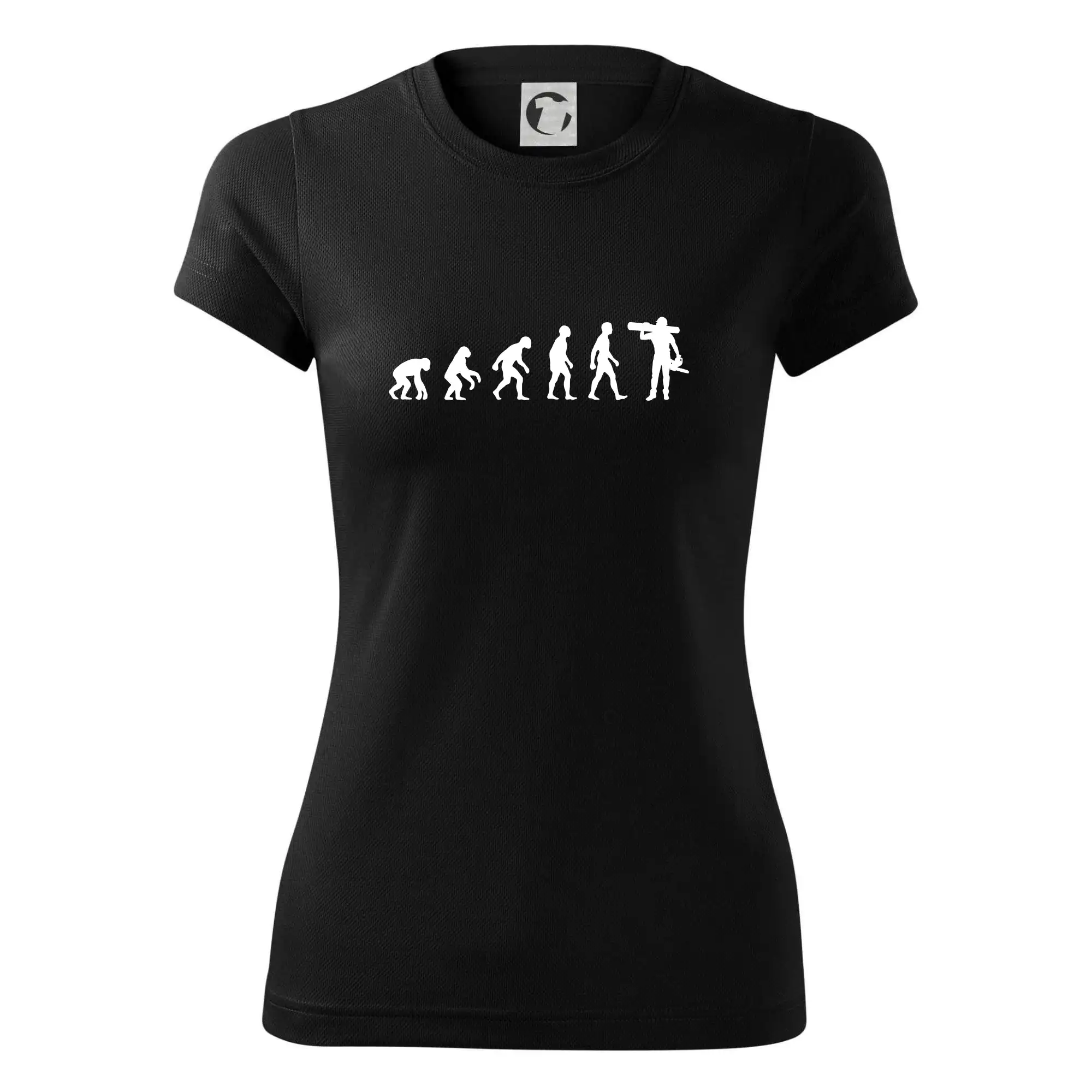 Evoluce dřevorubec - pila a kmen