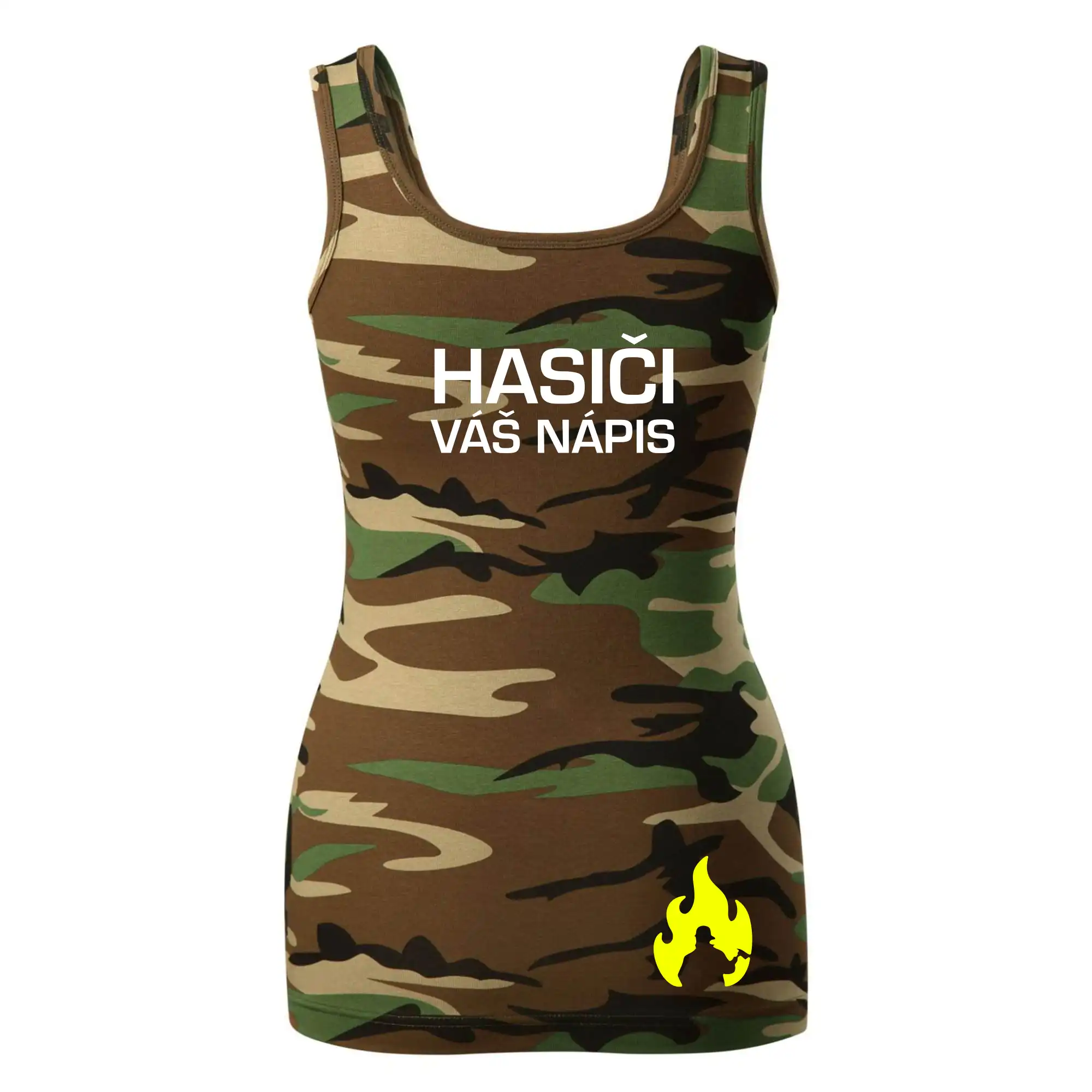 Hasič stojící - nápis hasiči - Velký nápis  na zádech