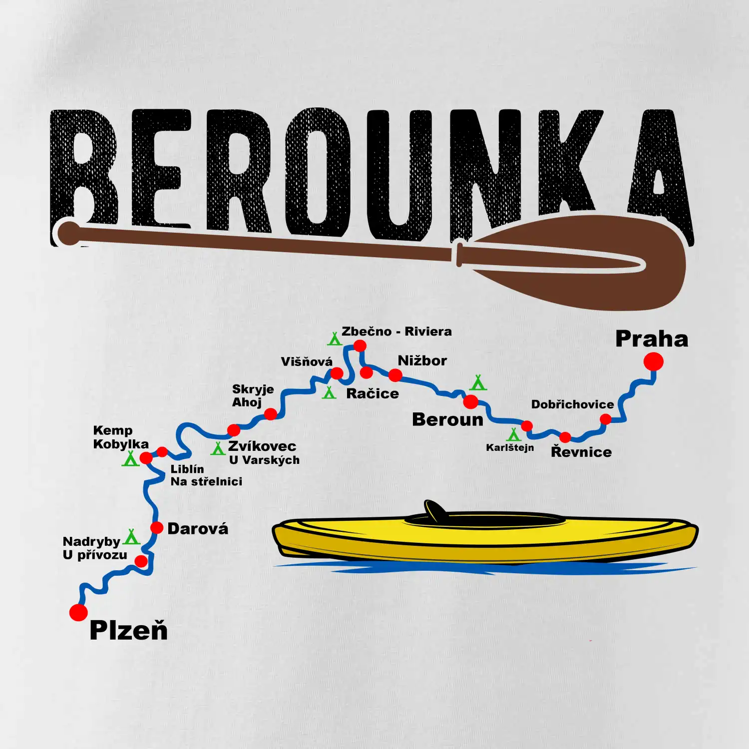 Mapa řeky Berounky