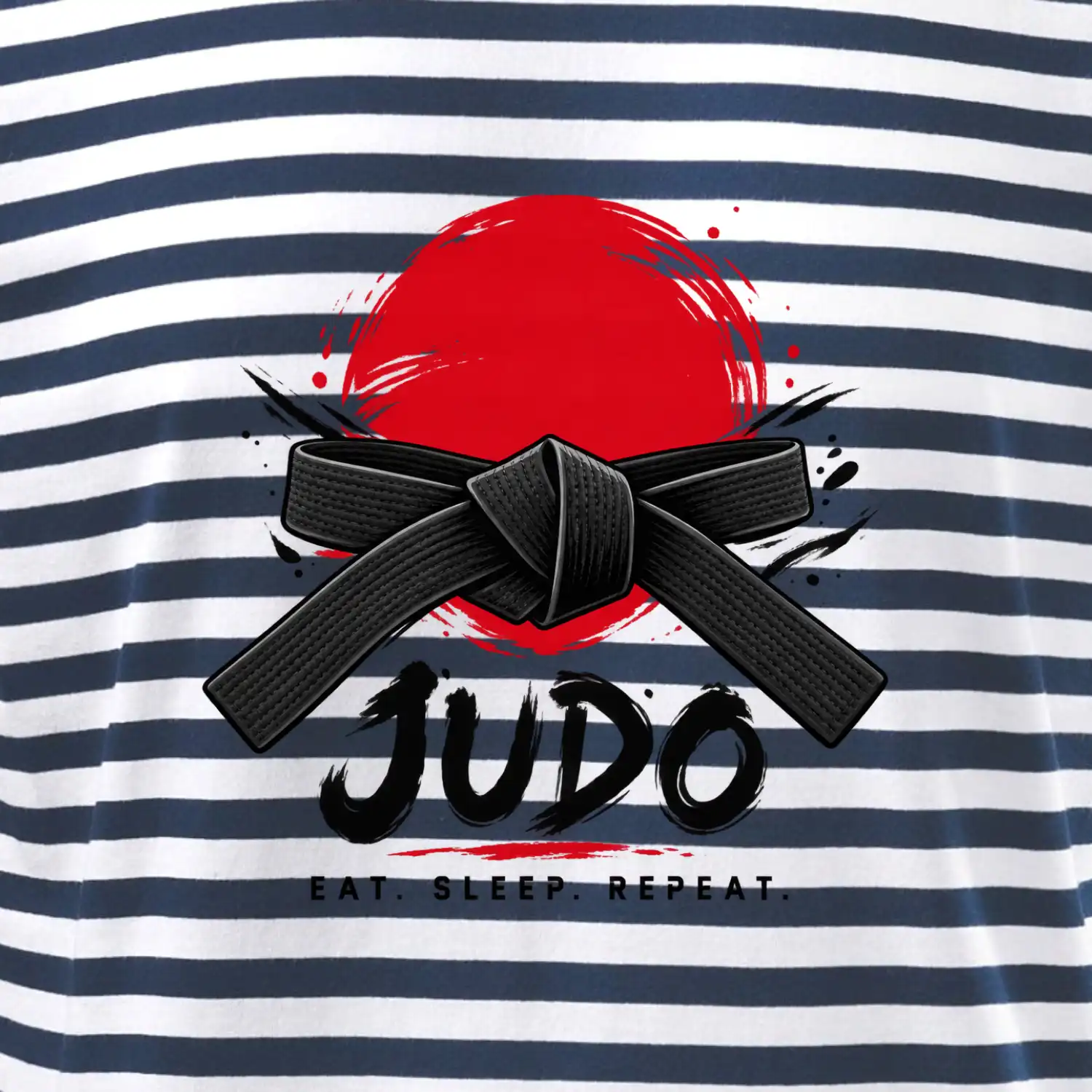 Judo černý pás a červené slunce eat sleep repeat