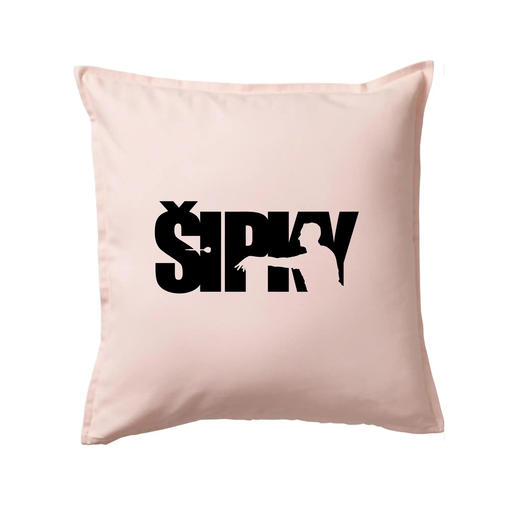 Šipky - nápis se šipkařem