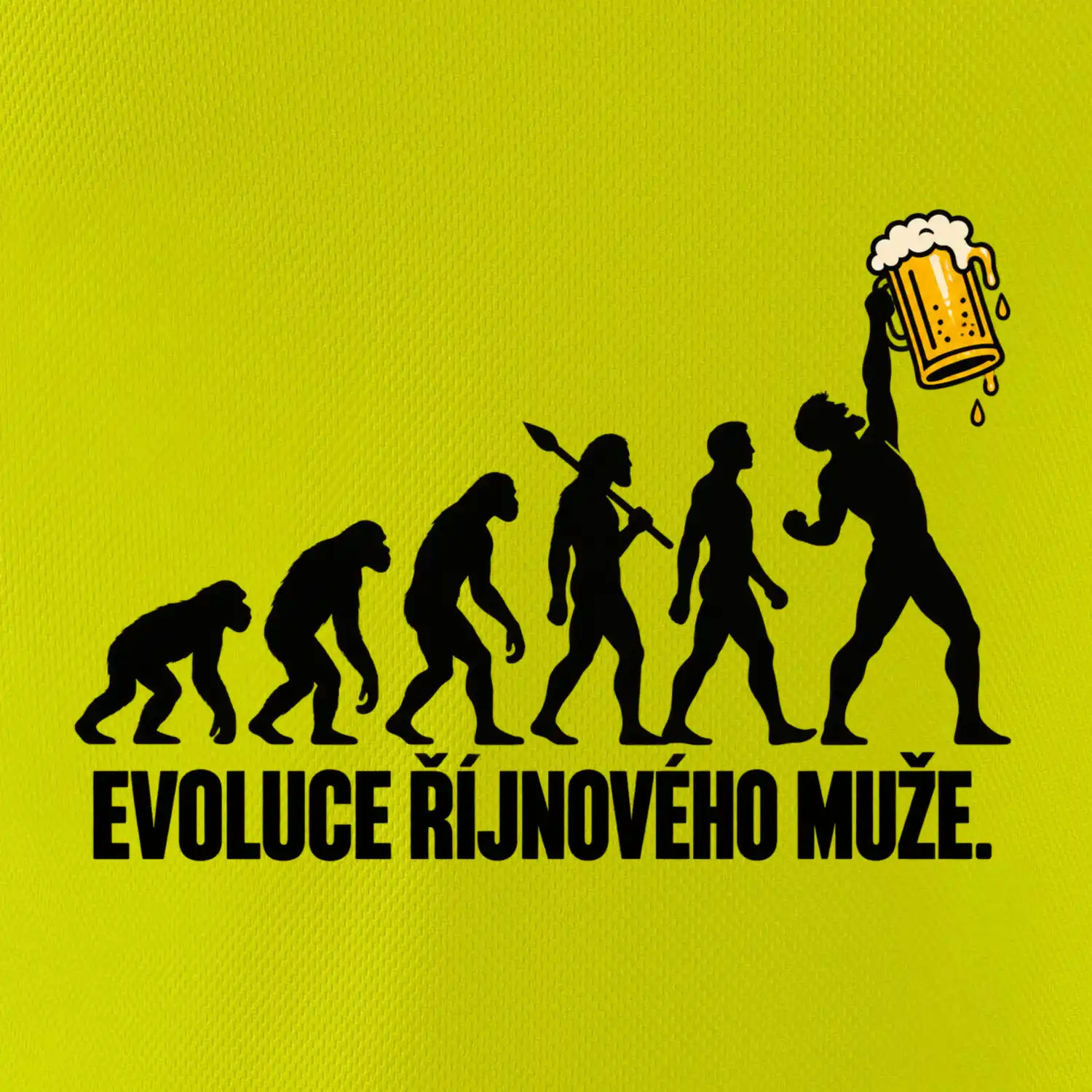 Evoluce říjnového muže s velkým půllitrem piva