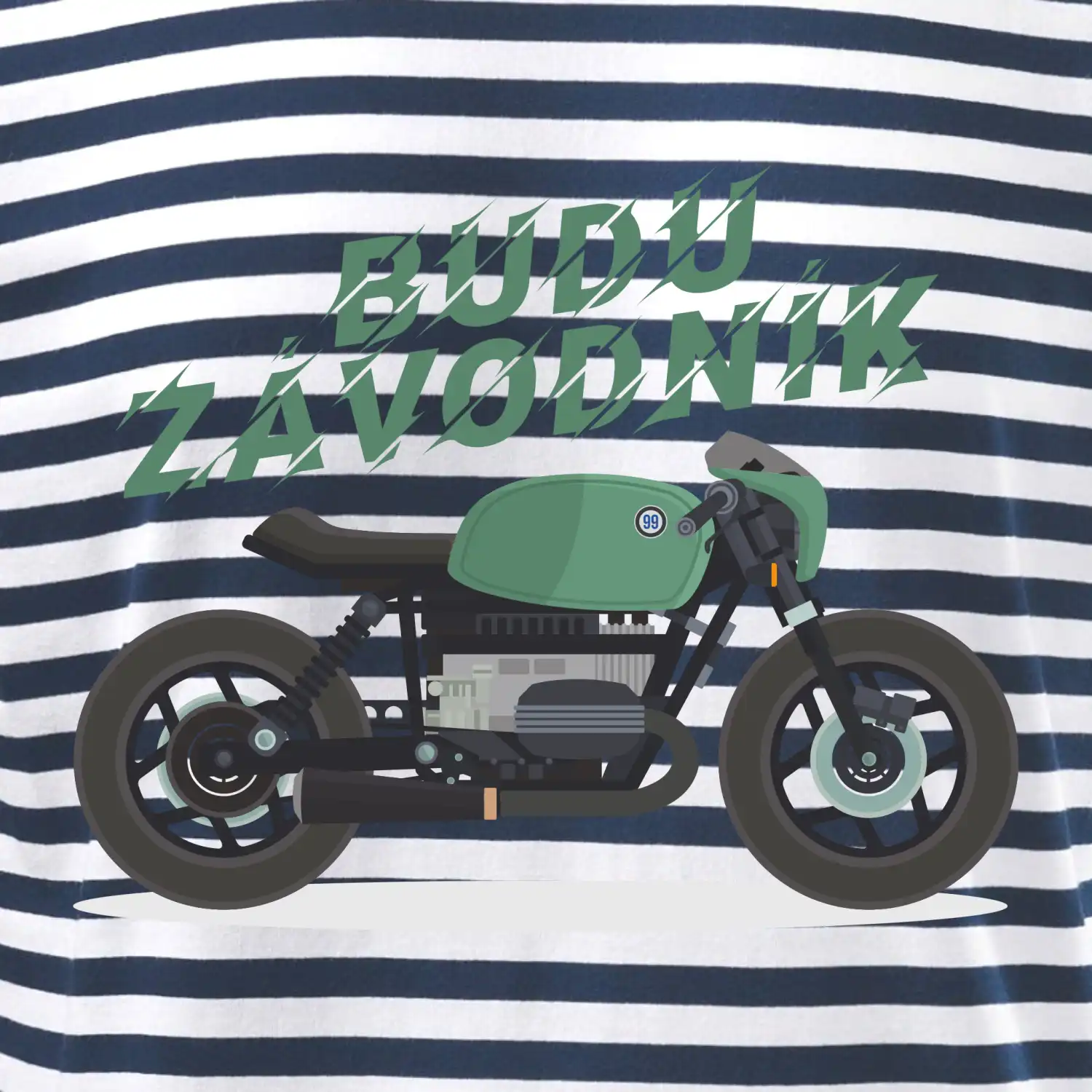 Budu závodník  zelený cafe racer