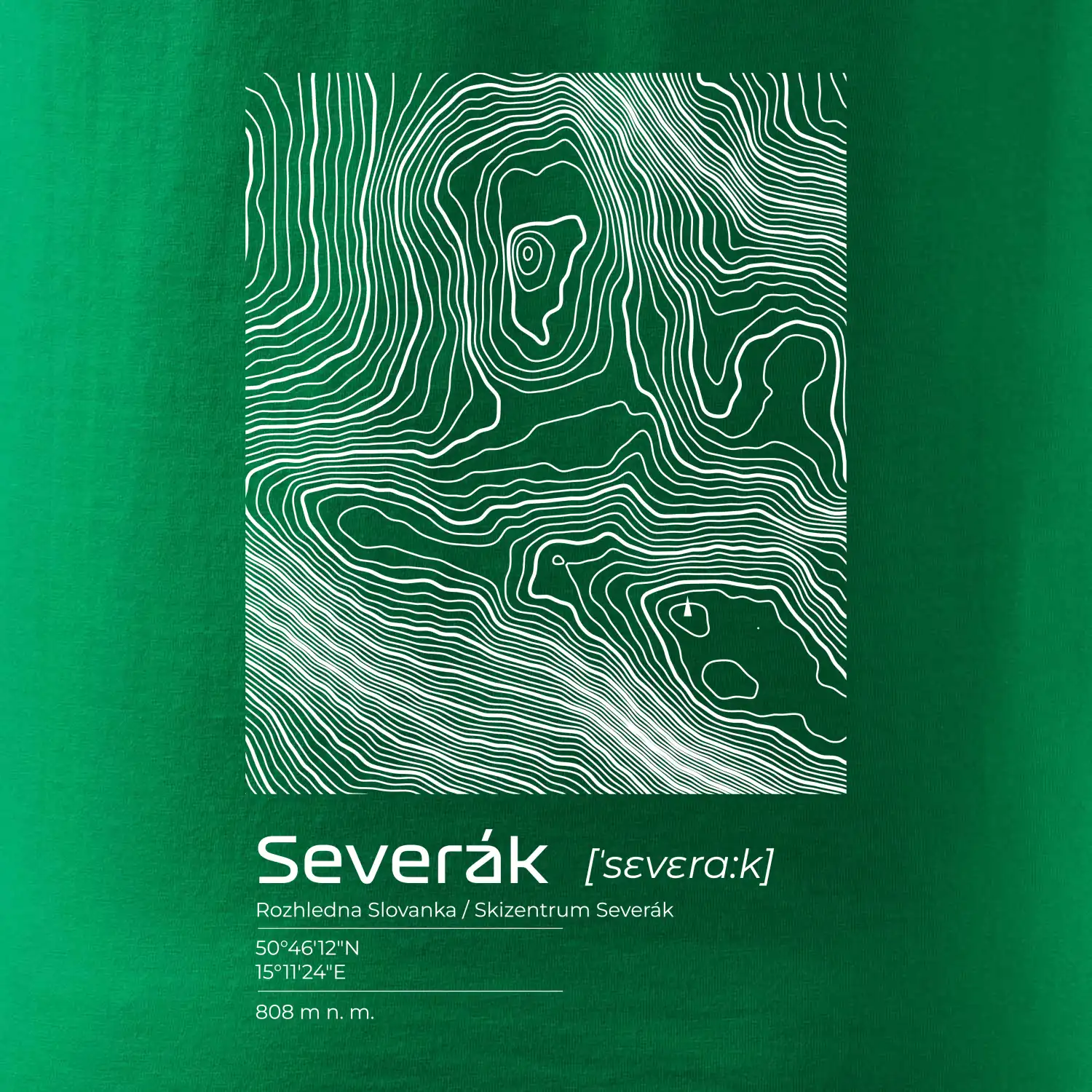 Severák - vrstevnice v obdélníku