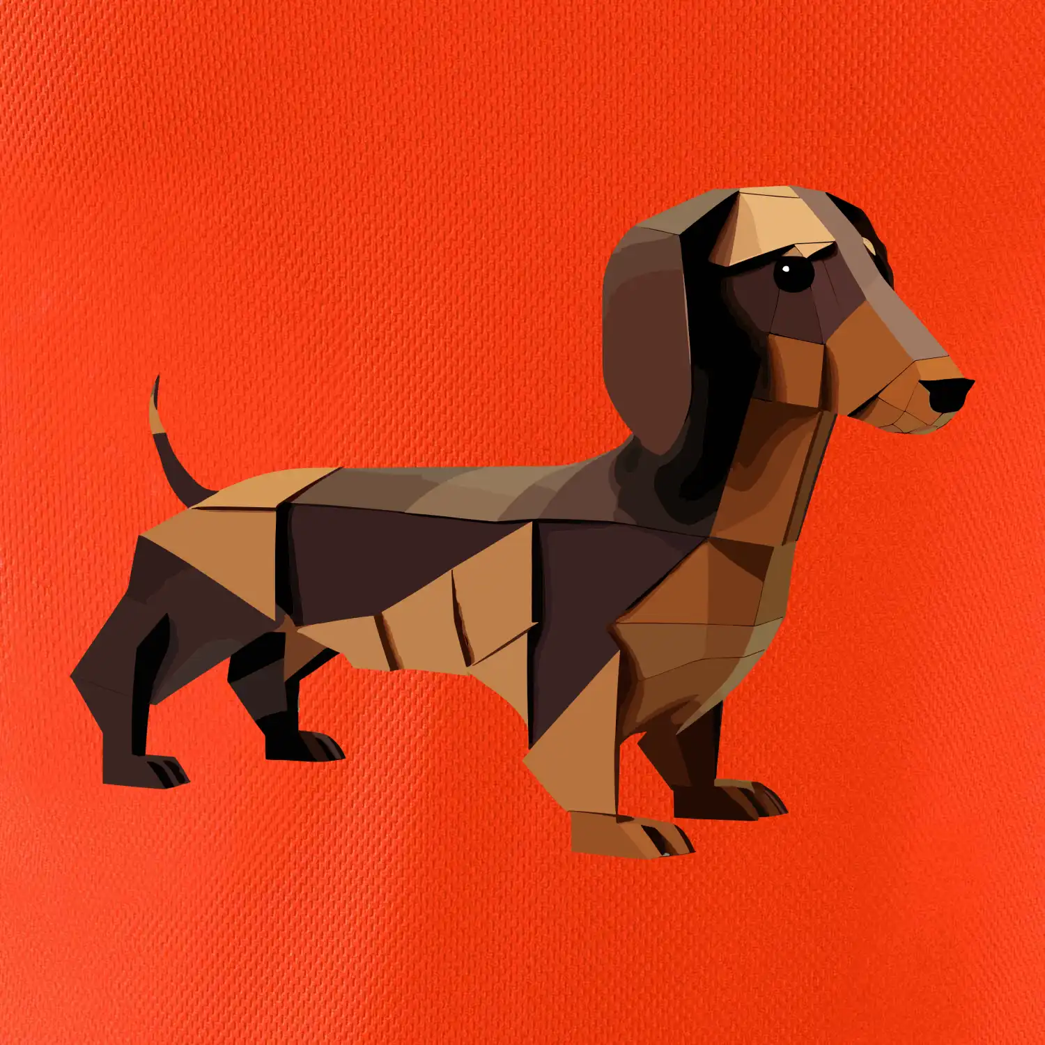 Jezevčík - slepený z papíru