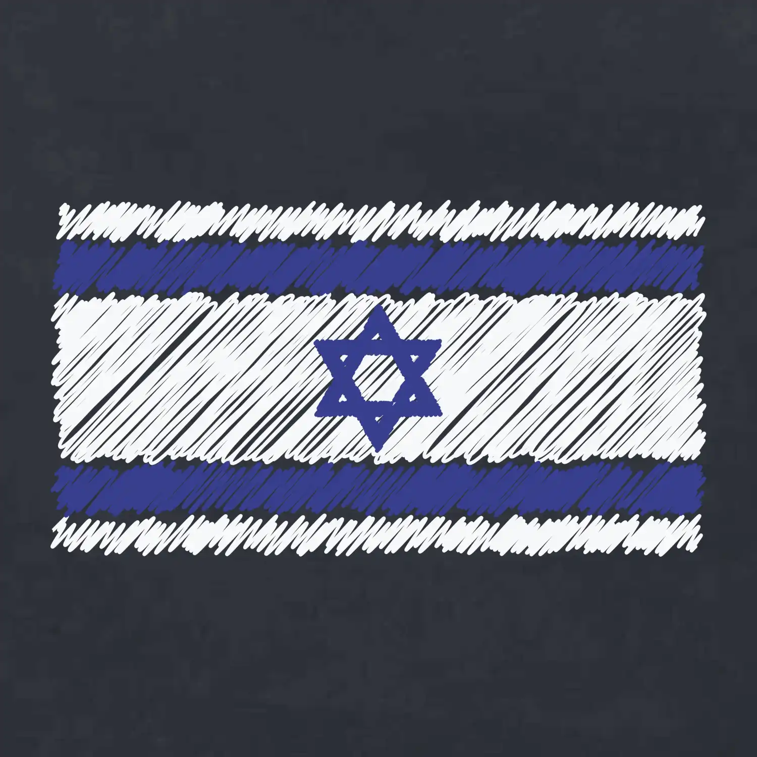 Vlajka Izrael kreslená