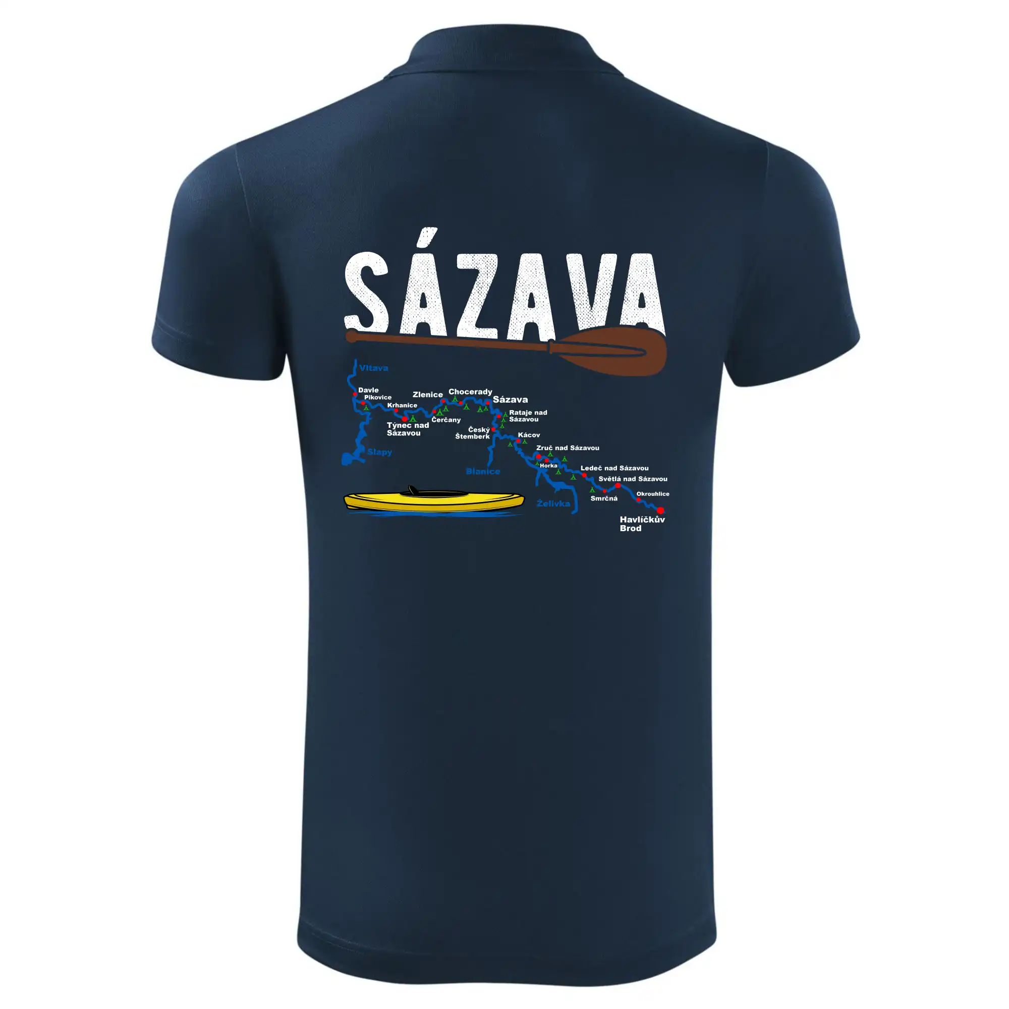 Mapa řeky Sázavy