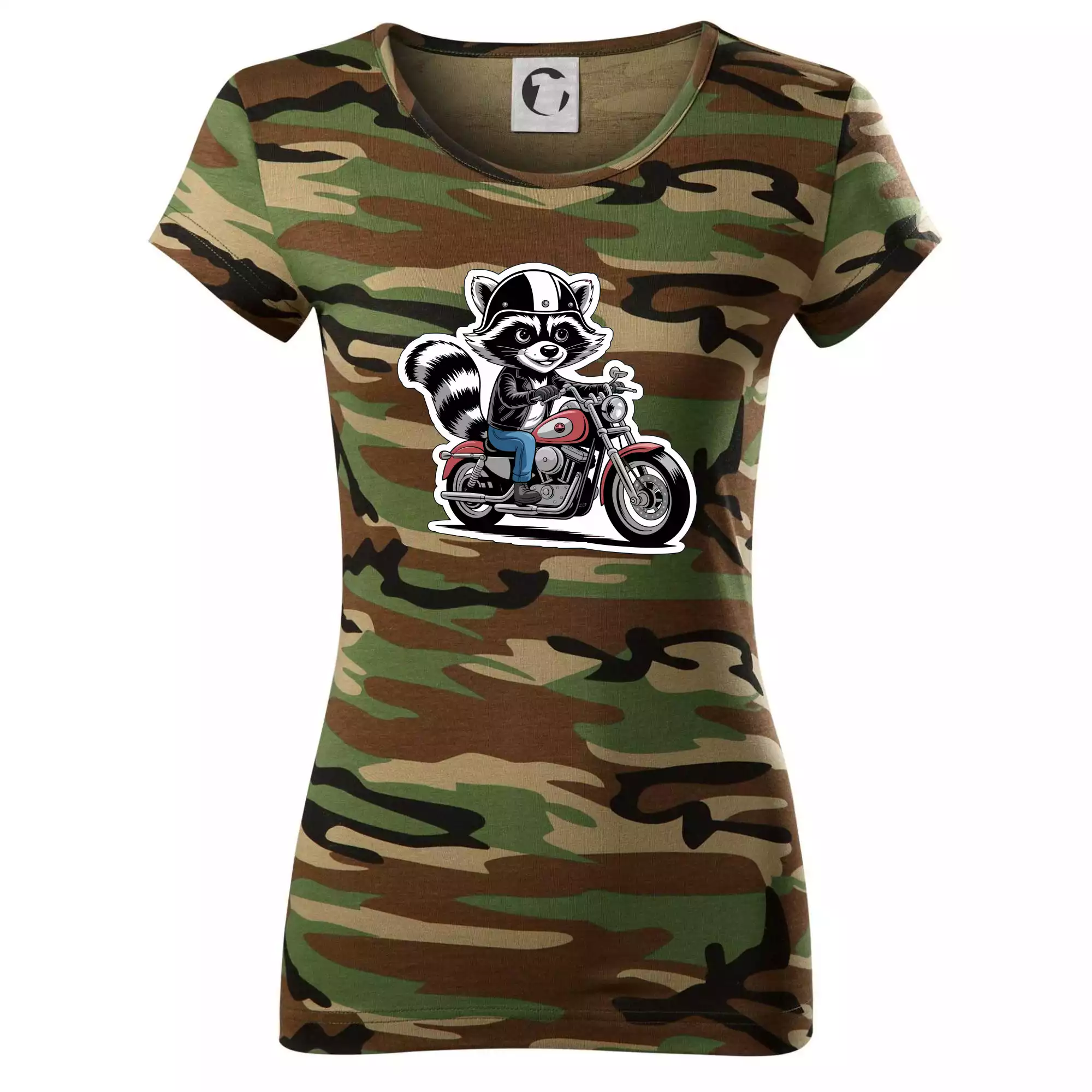 Mýval na motorce kreslený