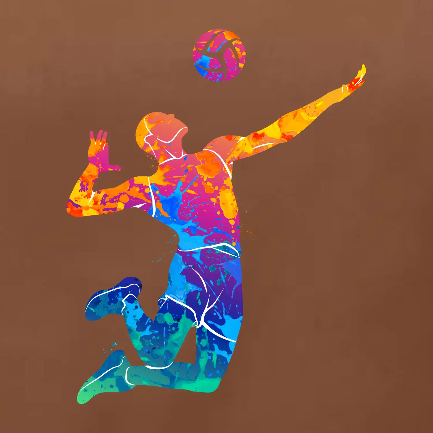 Volejbalista splash s míčem