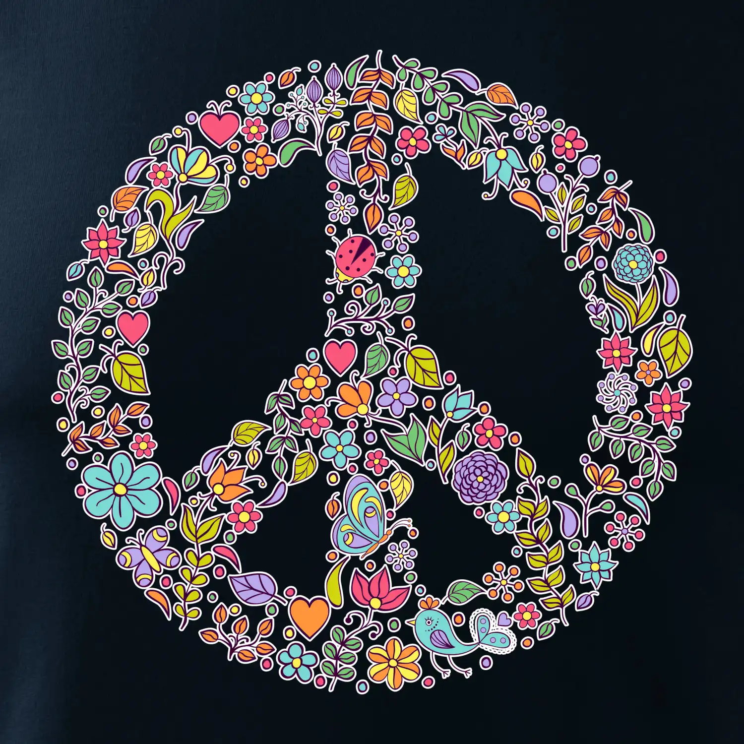 Peace symbol lístečky