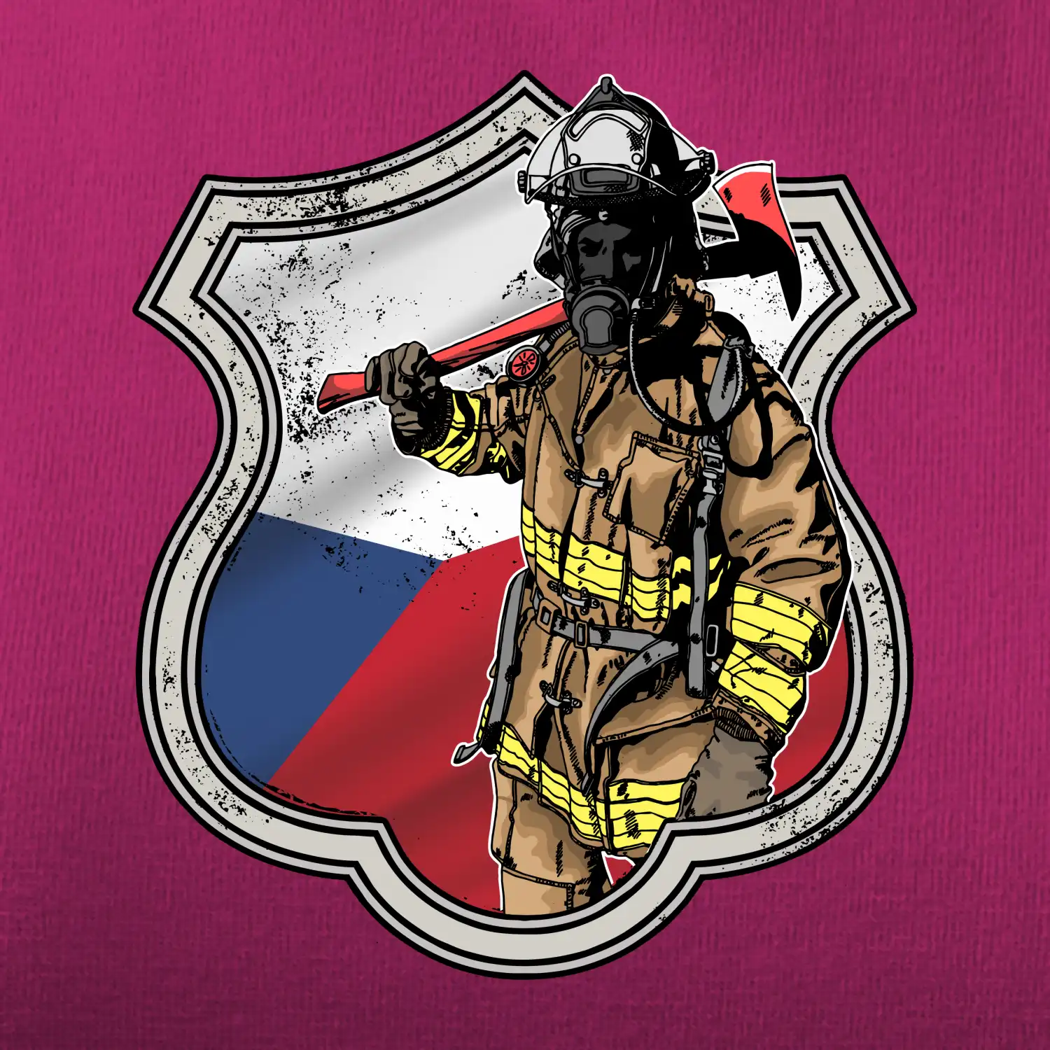 Hasič erb - Česká vlajka