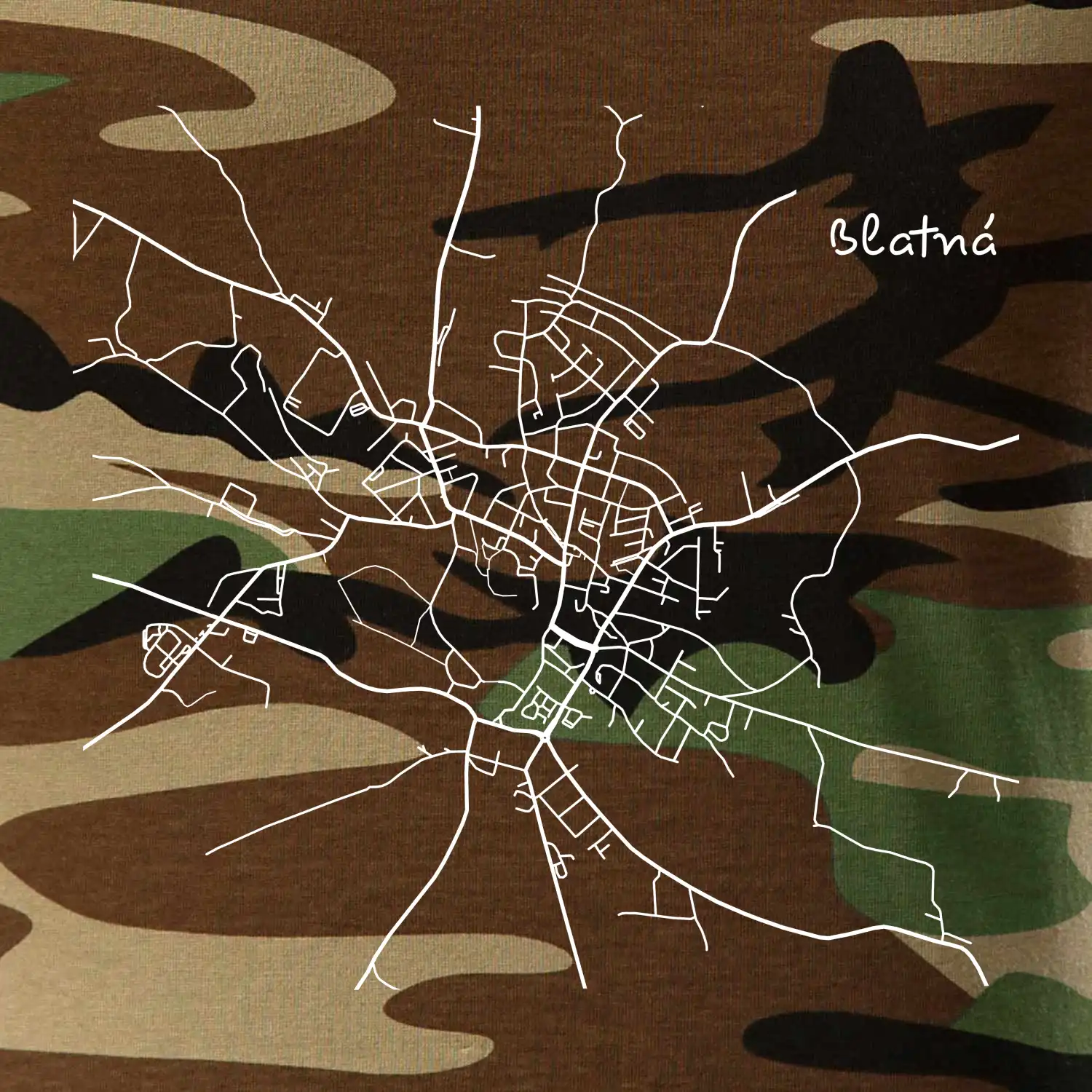 Černobílá mapa Blatná