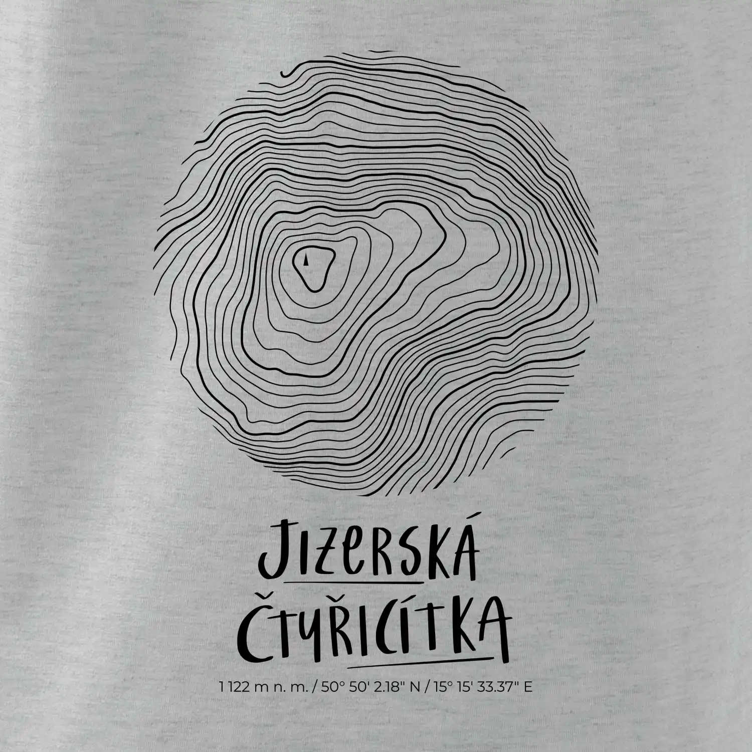 Jizerská čtyřicítka - vrstevnice v kruhu