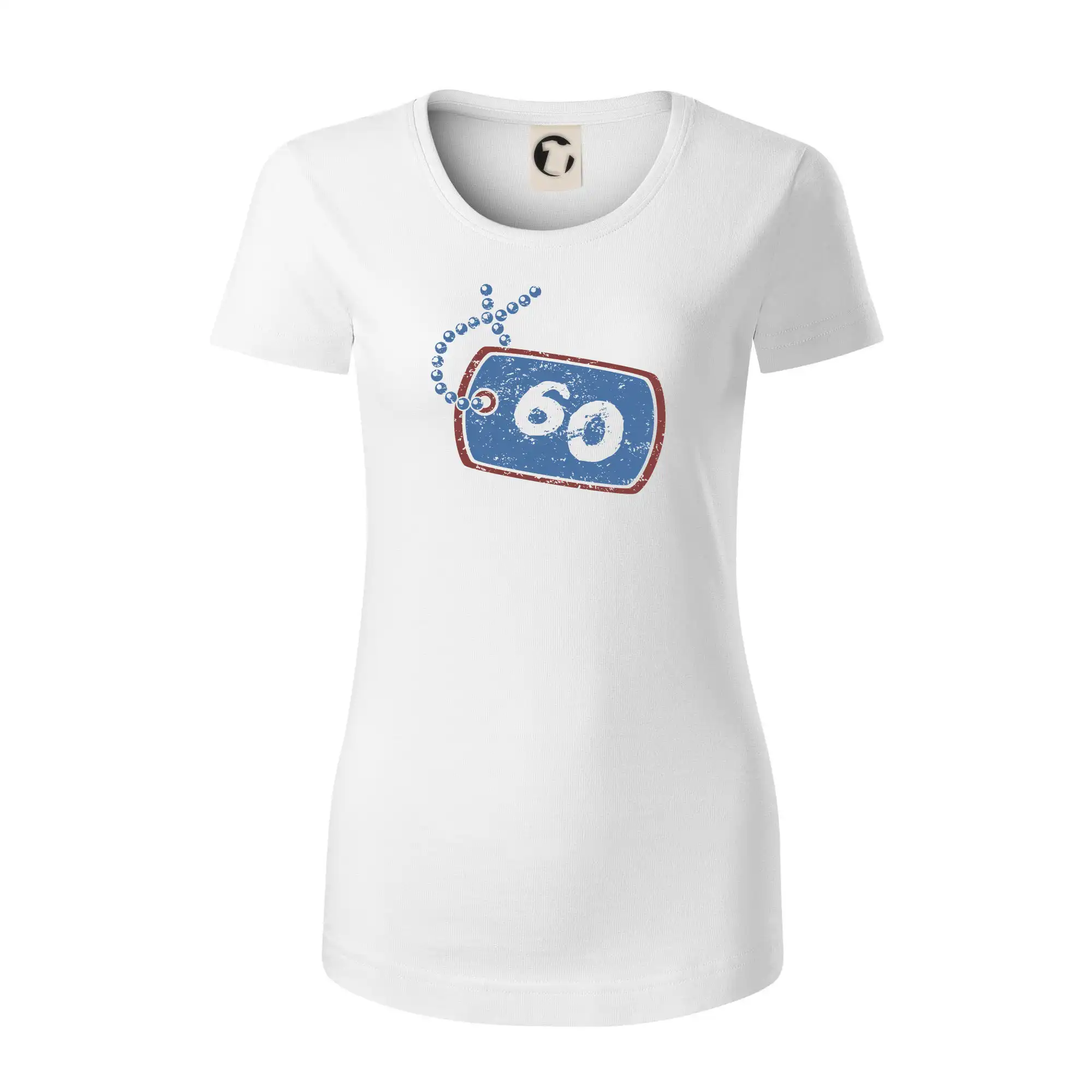 60 na krku štítek