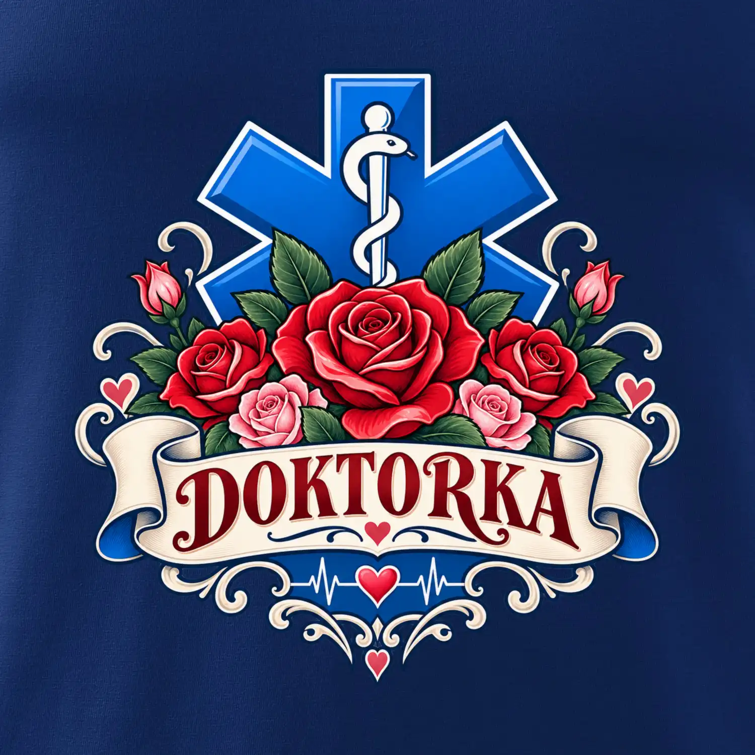 Doktorka - kříž a růže