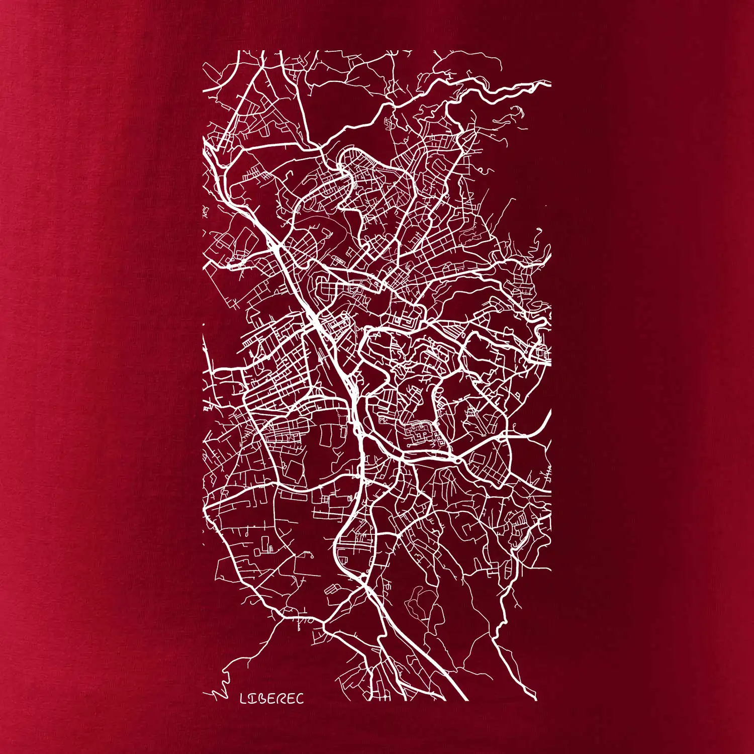 Mapy měst černobílé  Liberec