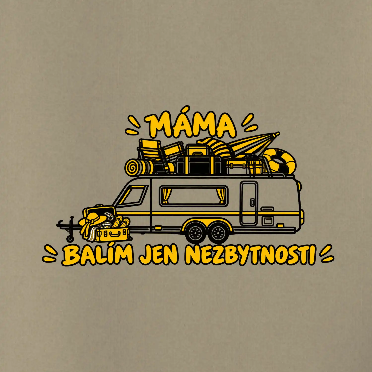 Máma balím jen nezbytnosti rodinný karavan