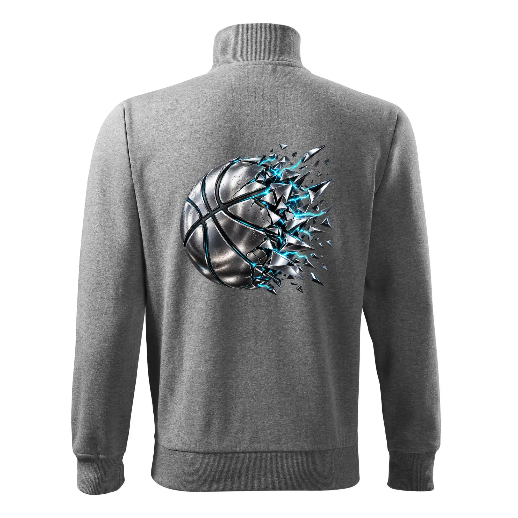 Kovový basketbalový míč s elektrickými střepy