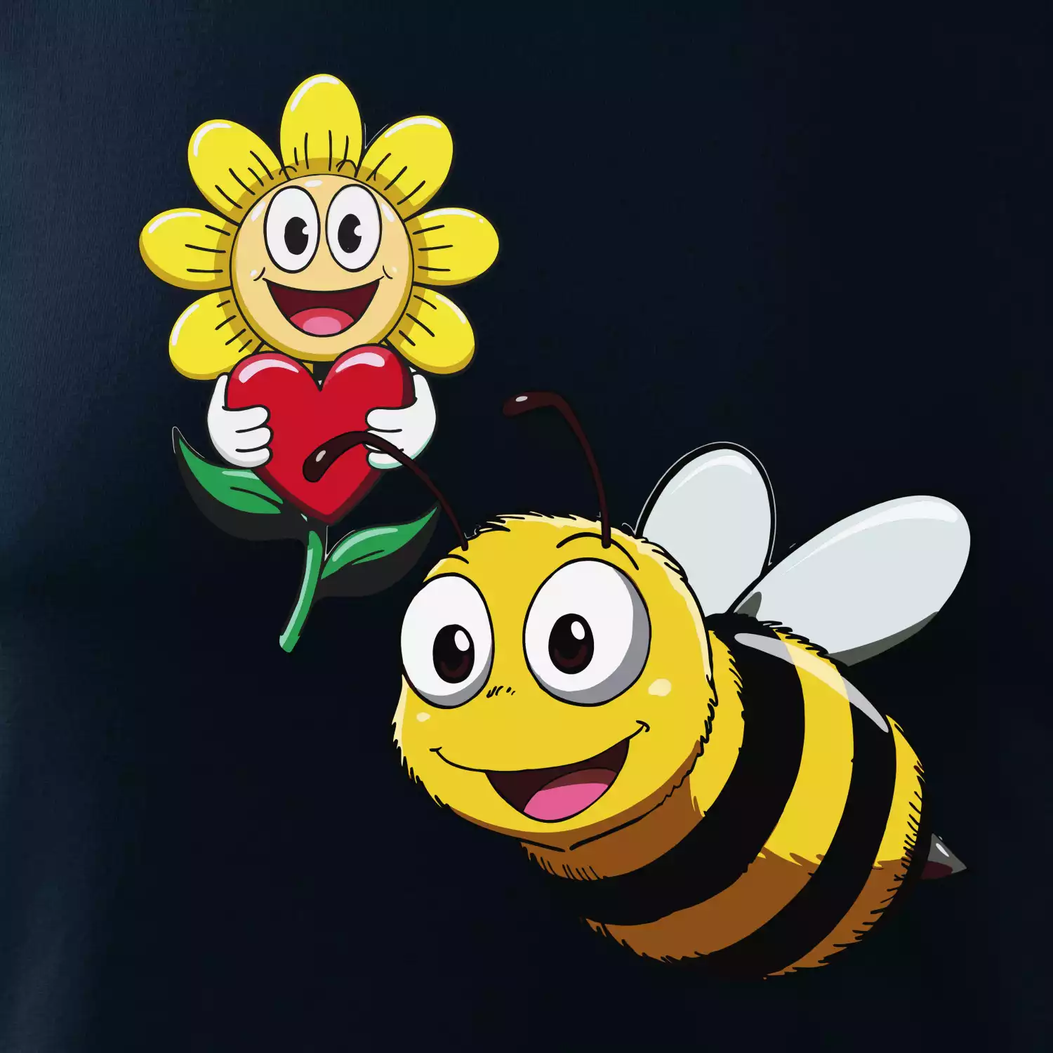 Parové triko - Včela a květina