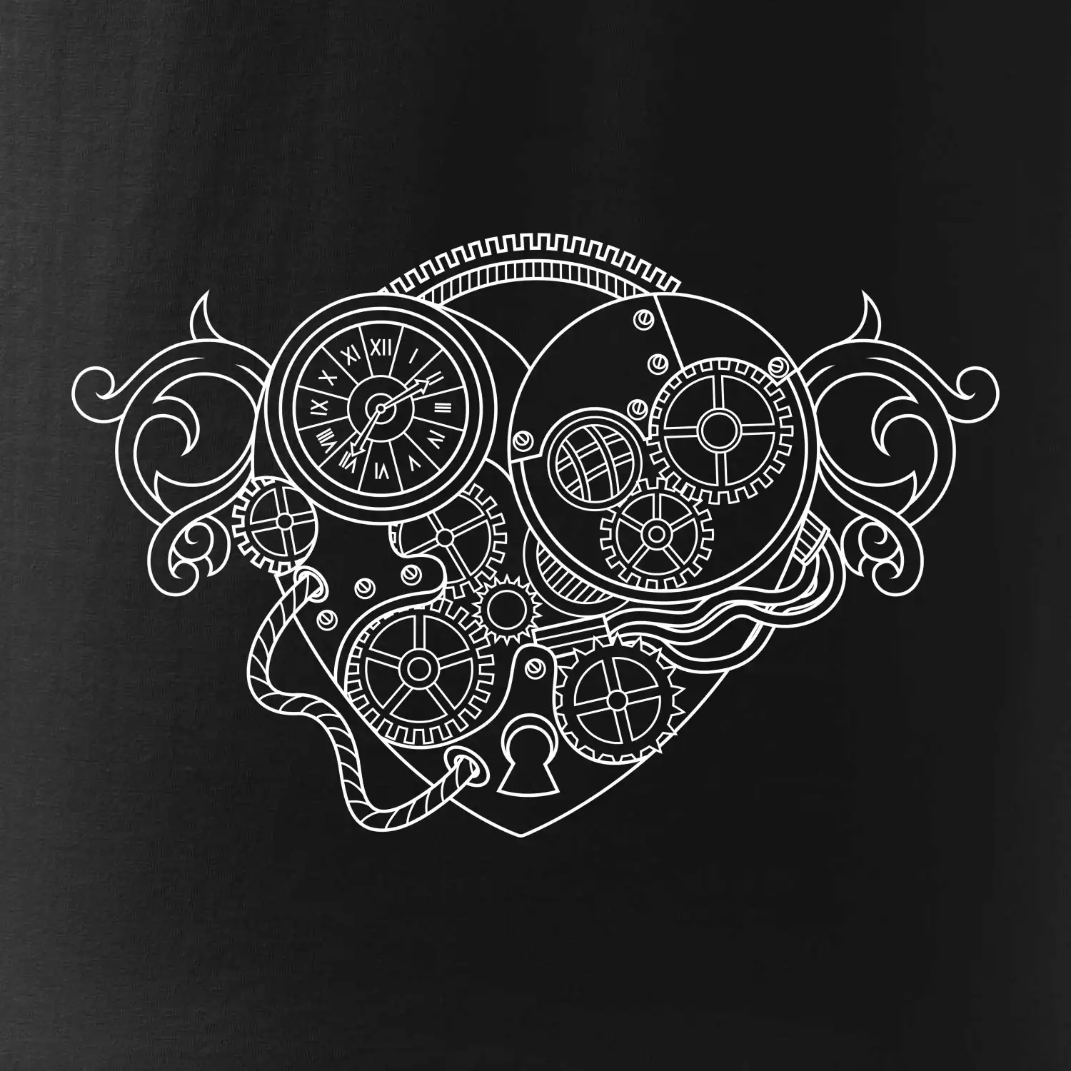 Steampunk srdce kreslené
