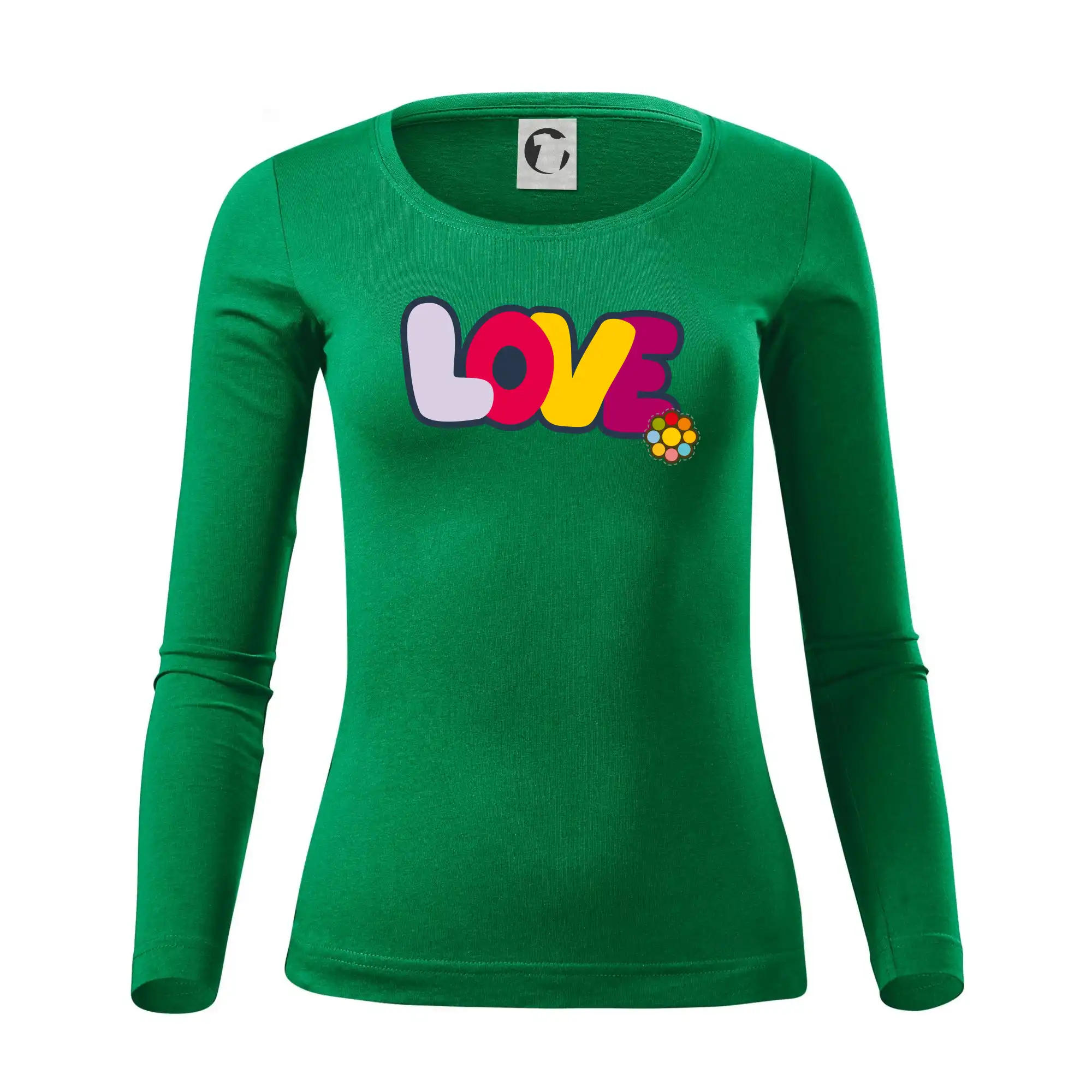 Love nápis s květinou