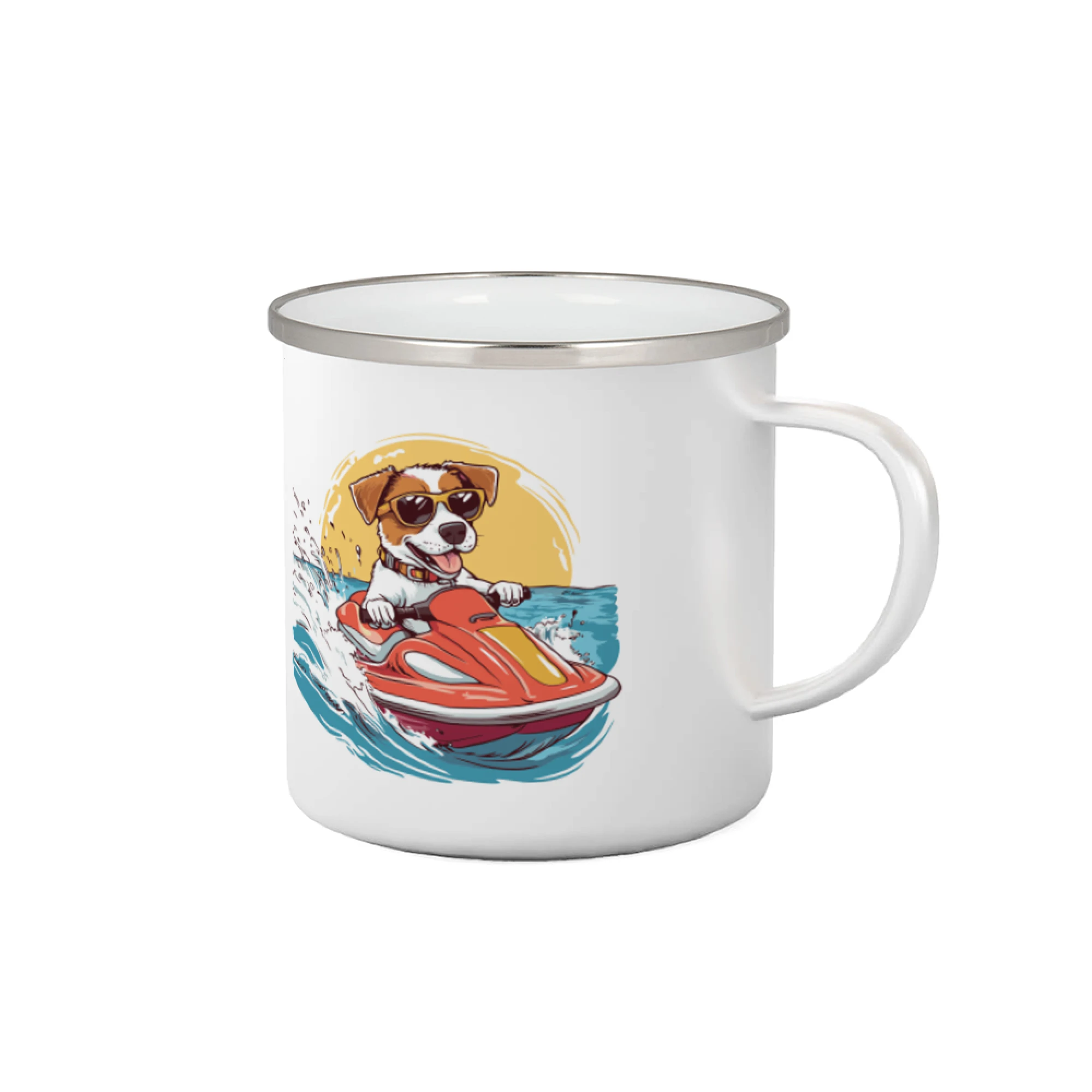 Jack russell teriér na vodním skútru