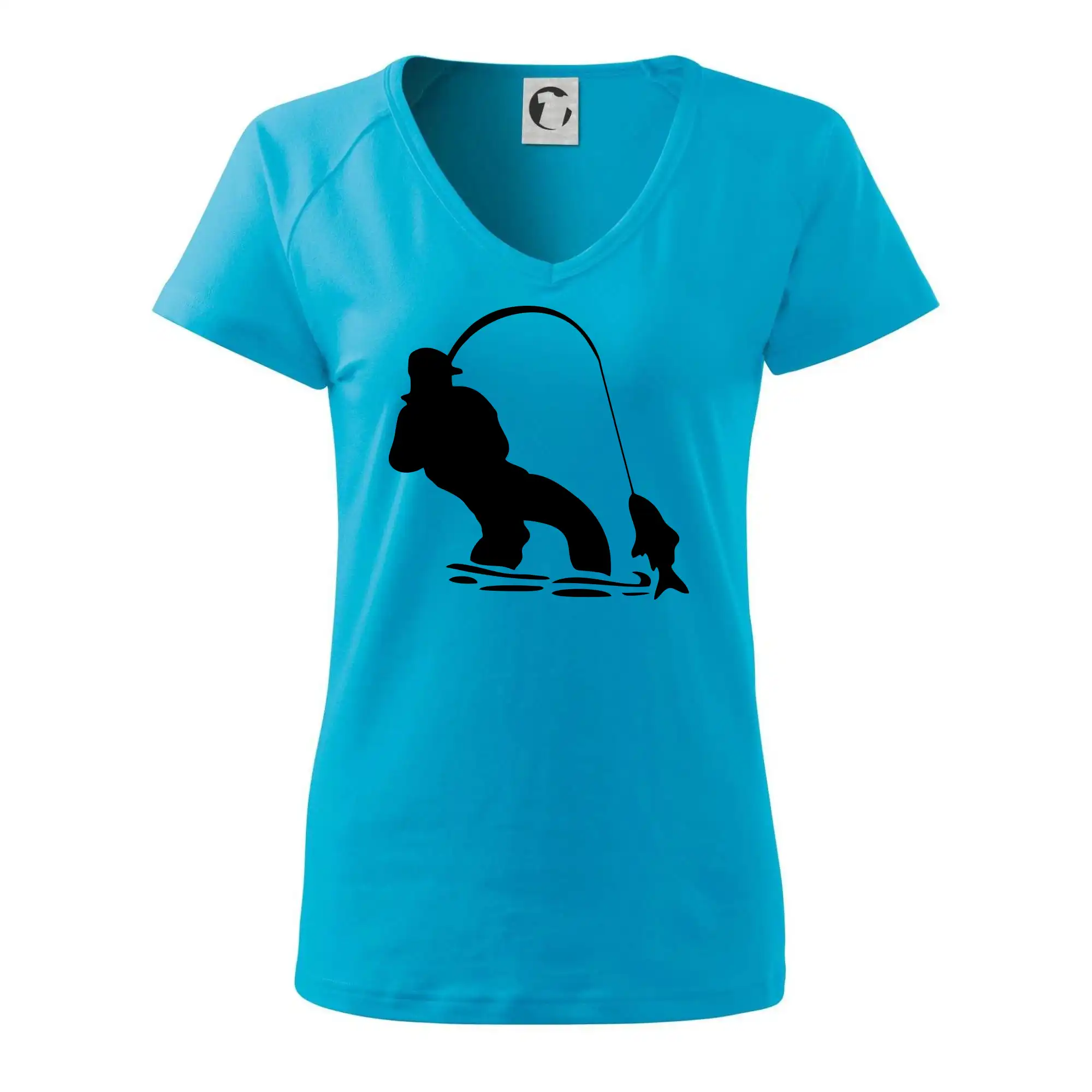 Rybář tahající rybu