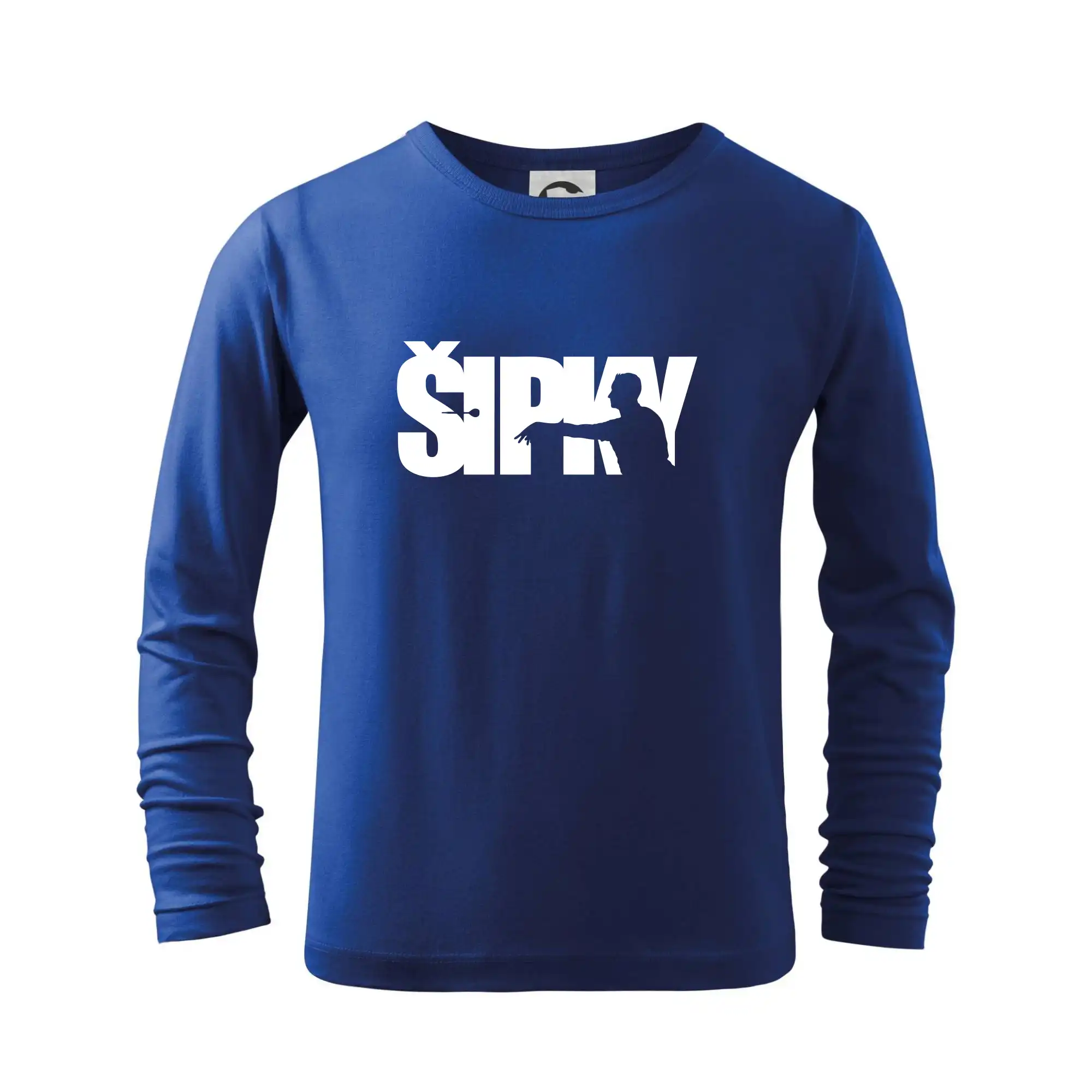 Šipky - nápis se šipkařem