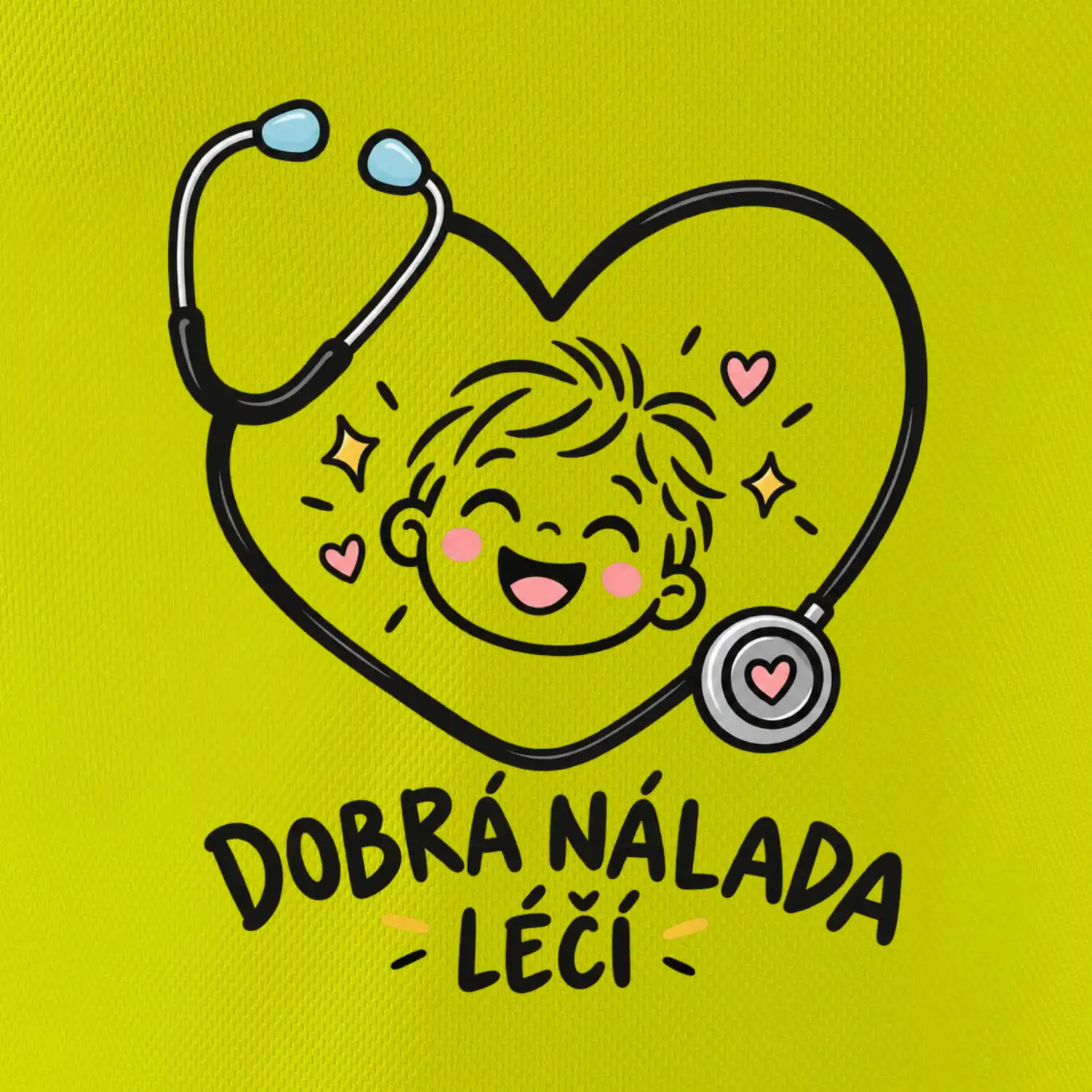 Dobrá nálada léčí - dětská tvář v srdci