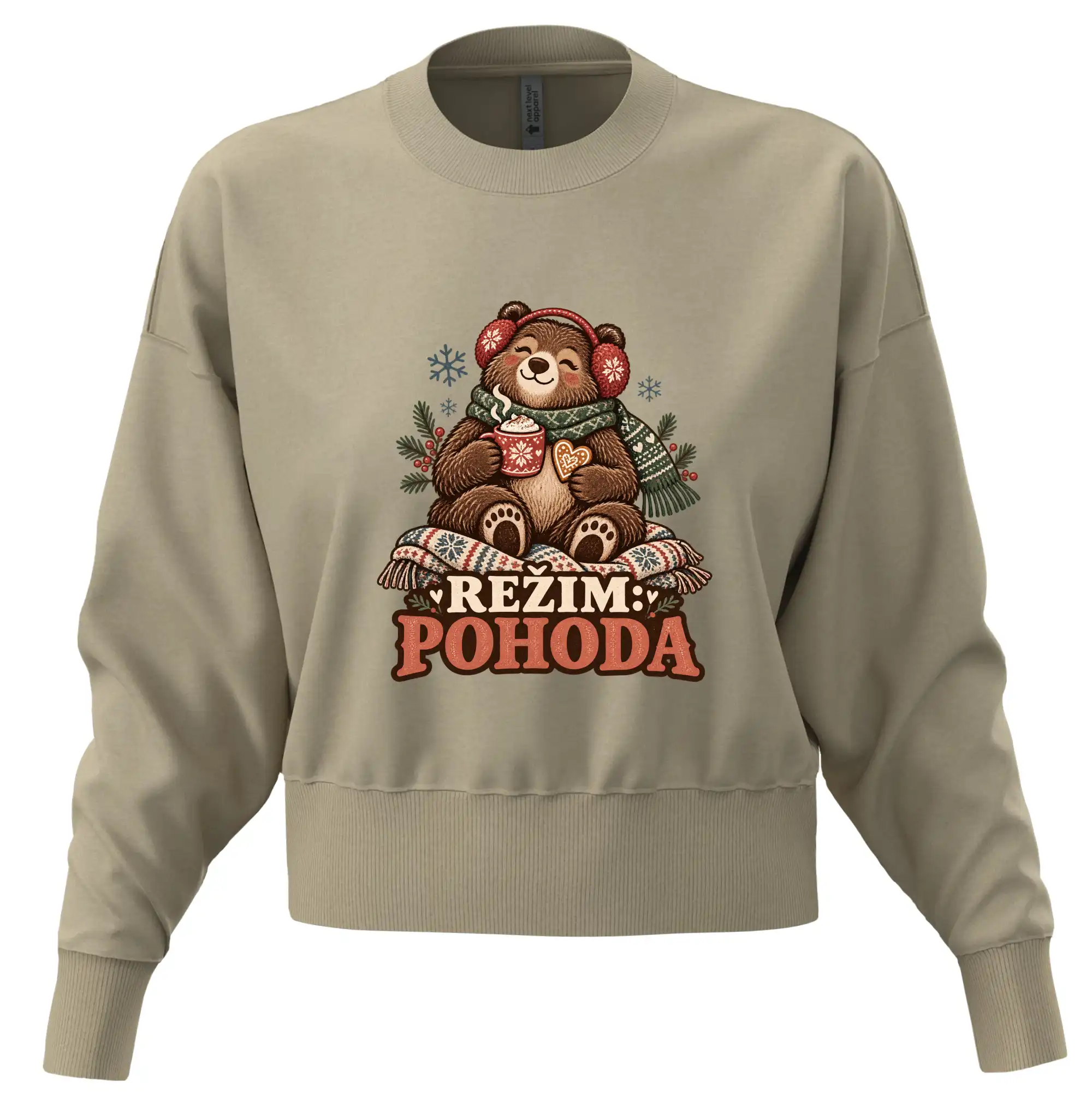 Rodinná vánoční trička - Režim pohoda zimní medvědice máma