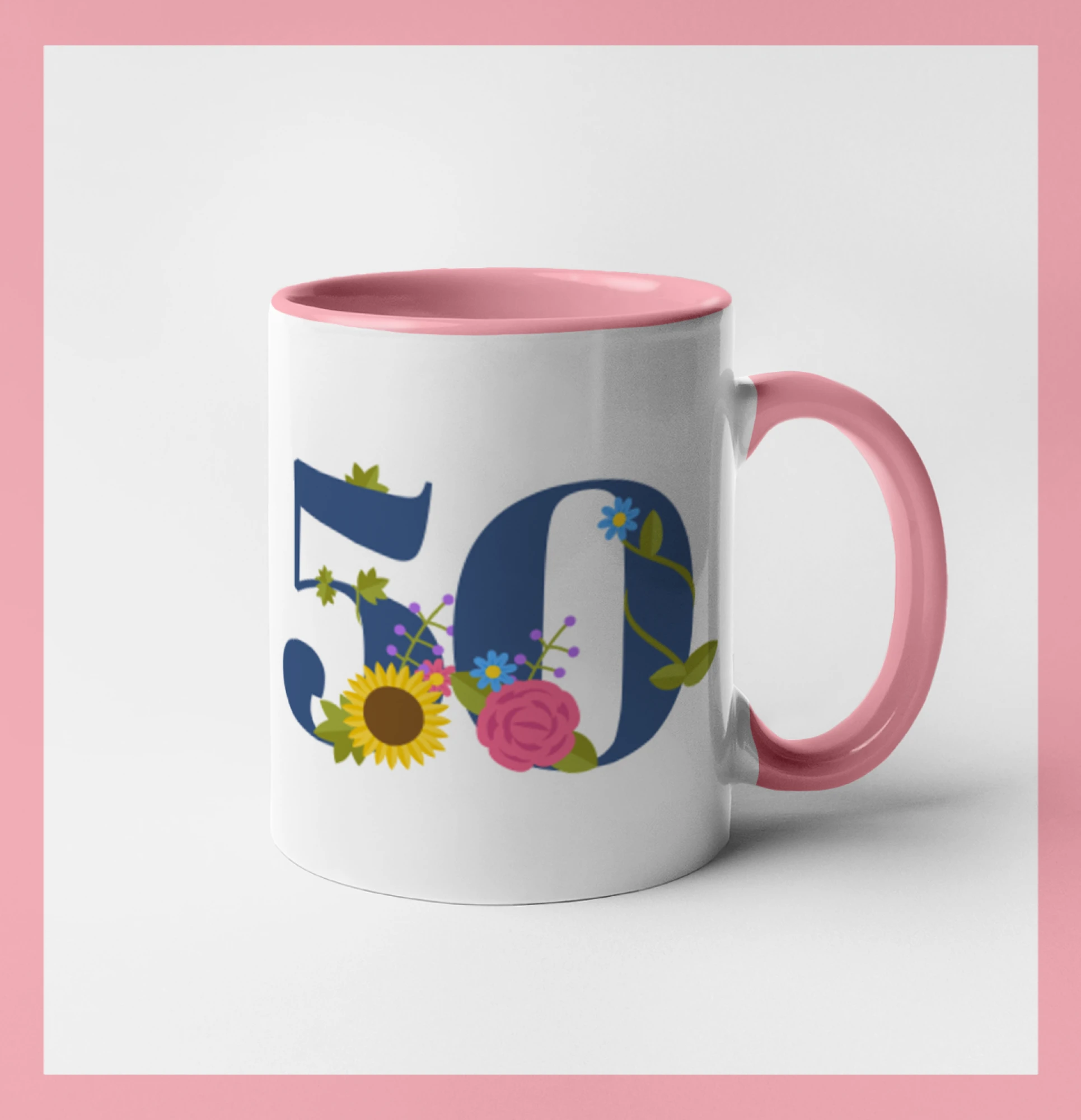 Květinové číslo kreslené - 50