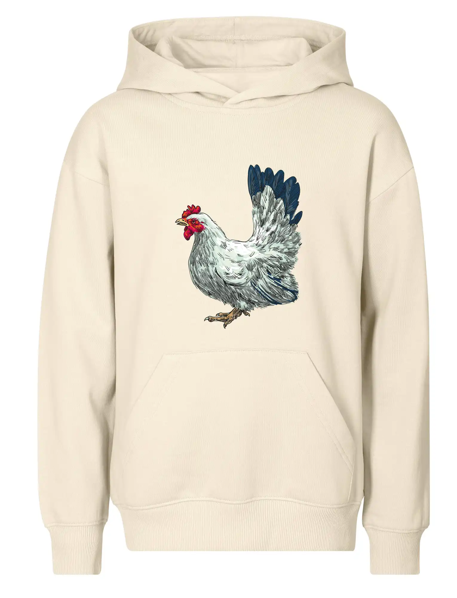 Slepice kreslená bílá