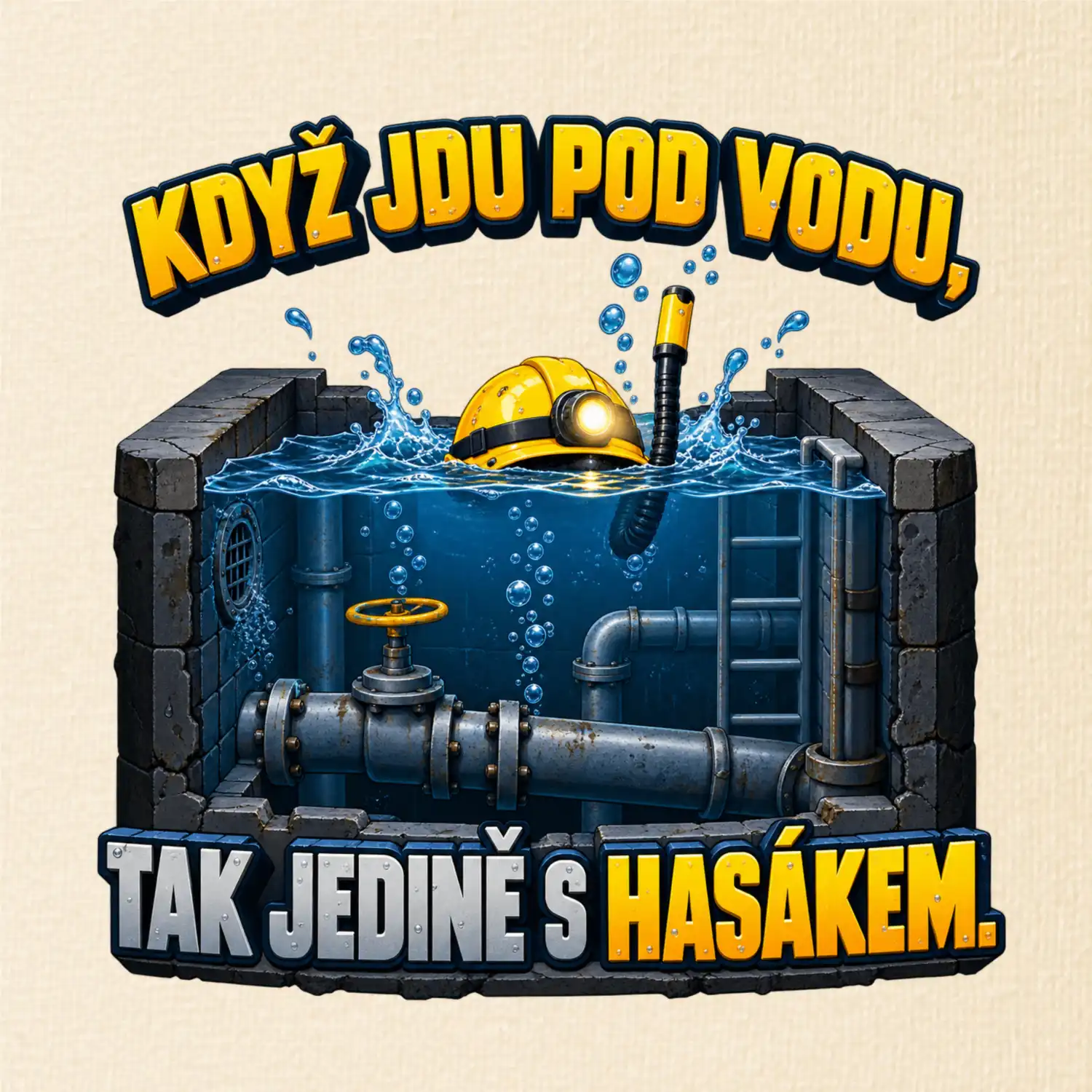 Instalatér pod vodou s hasákem