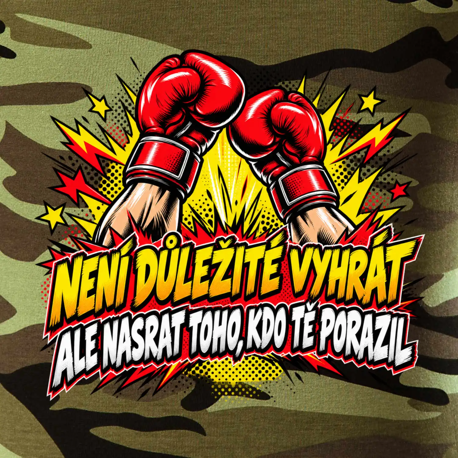 Není důležité vyhrát - komiksové červené boxerské rukavice