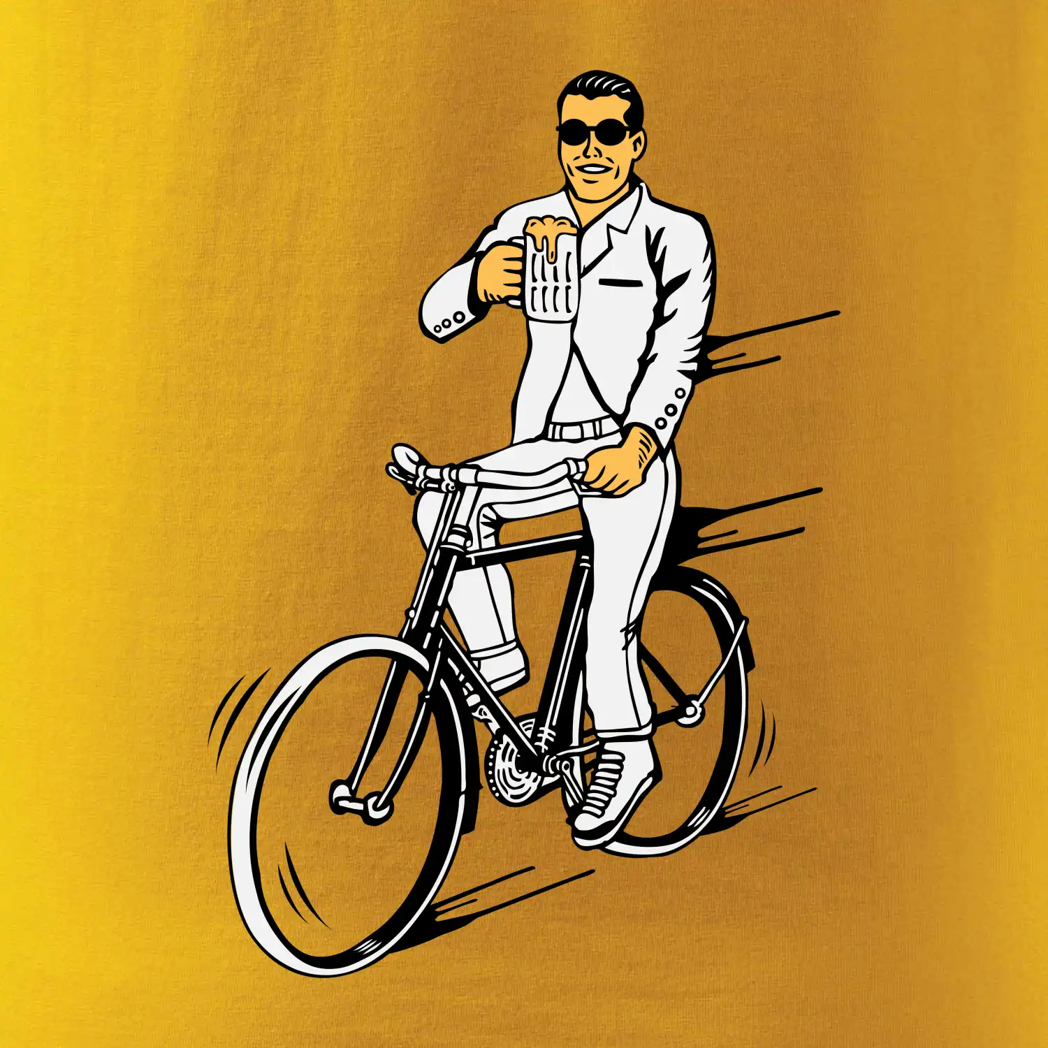 Gentleman na kole s pivem