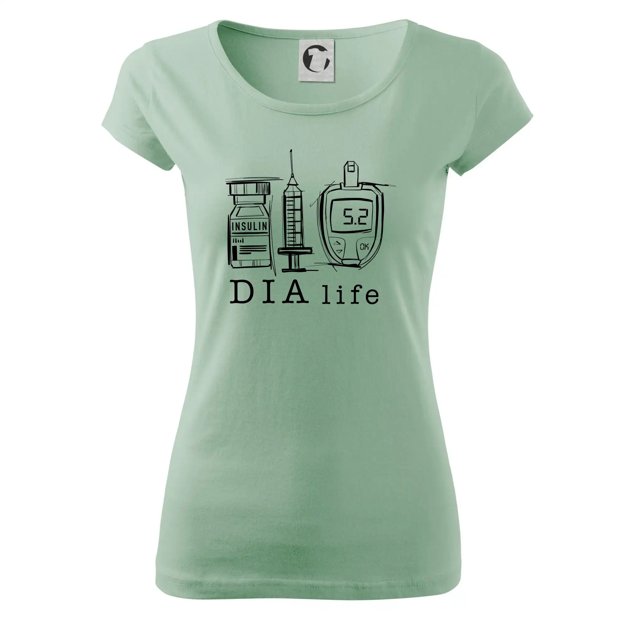 D I A life - kreslený insulin injekce a glukometr