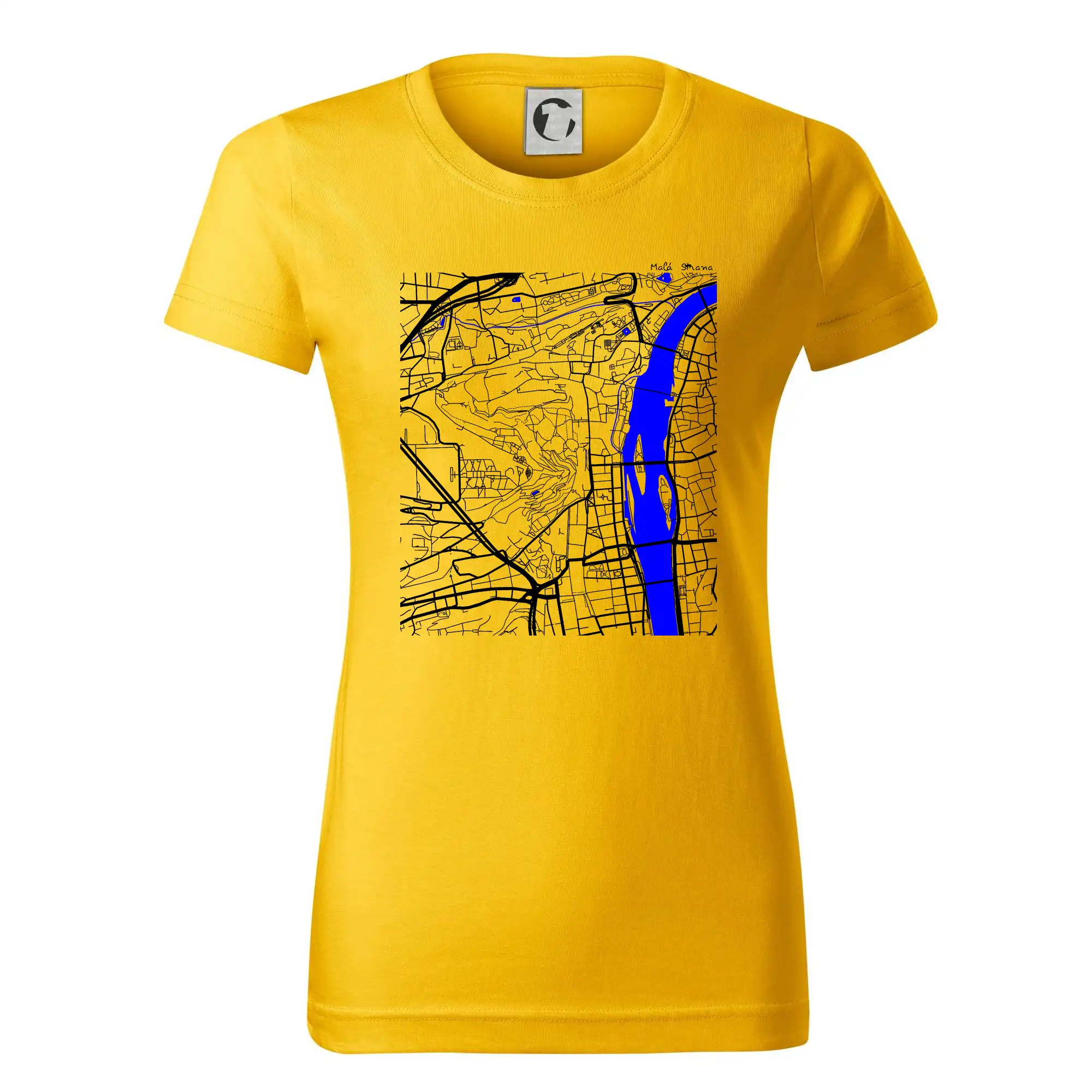 Praha Malá Strana - Mapa s vodními toky