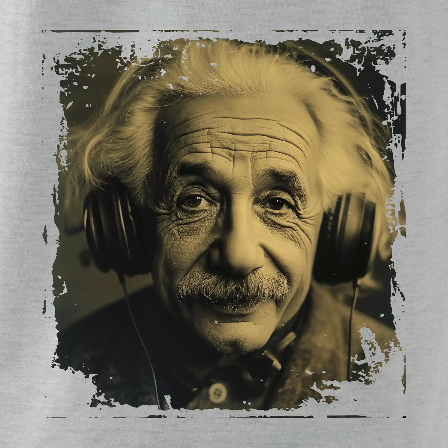 Albert se sluchátky