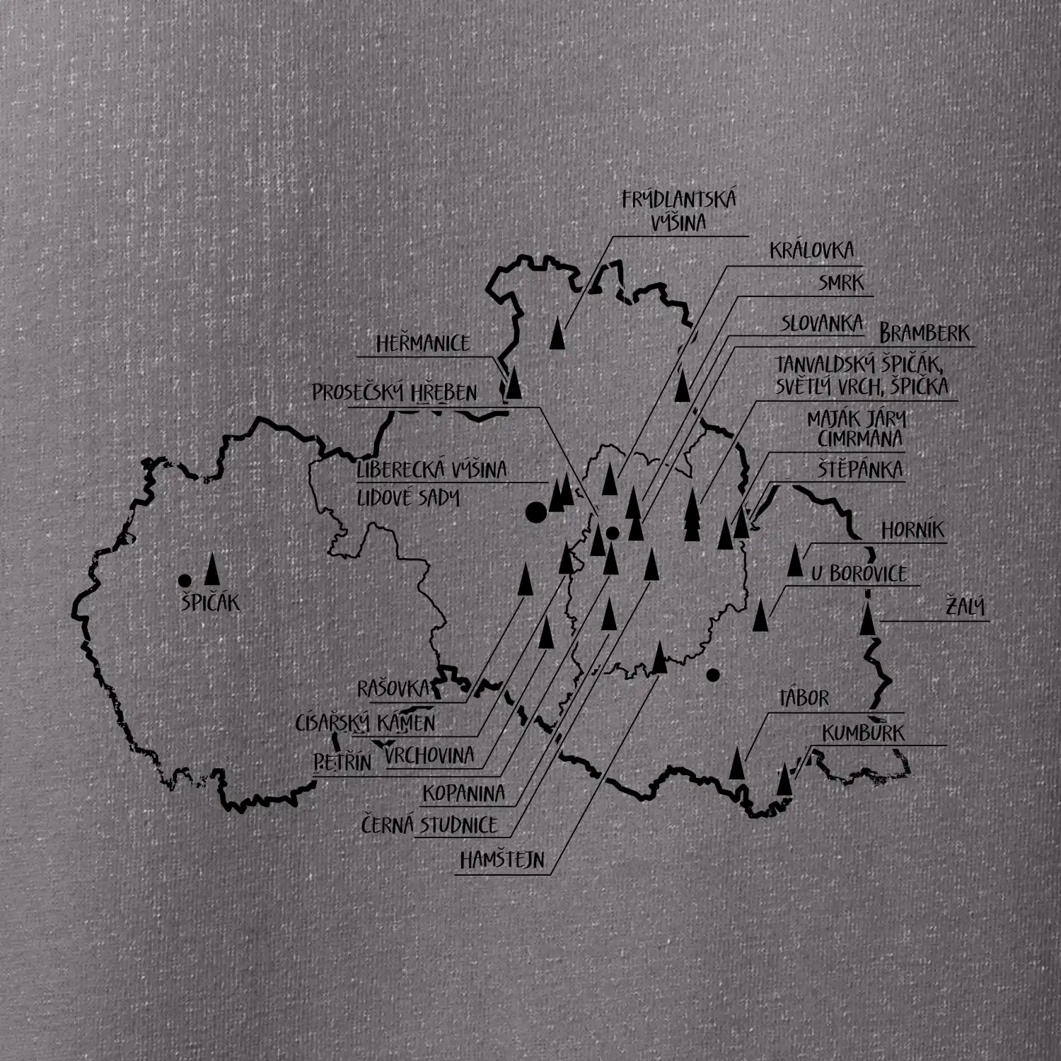Mapa rozhleden - Liberecký kraj