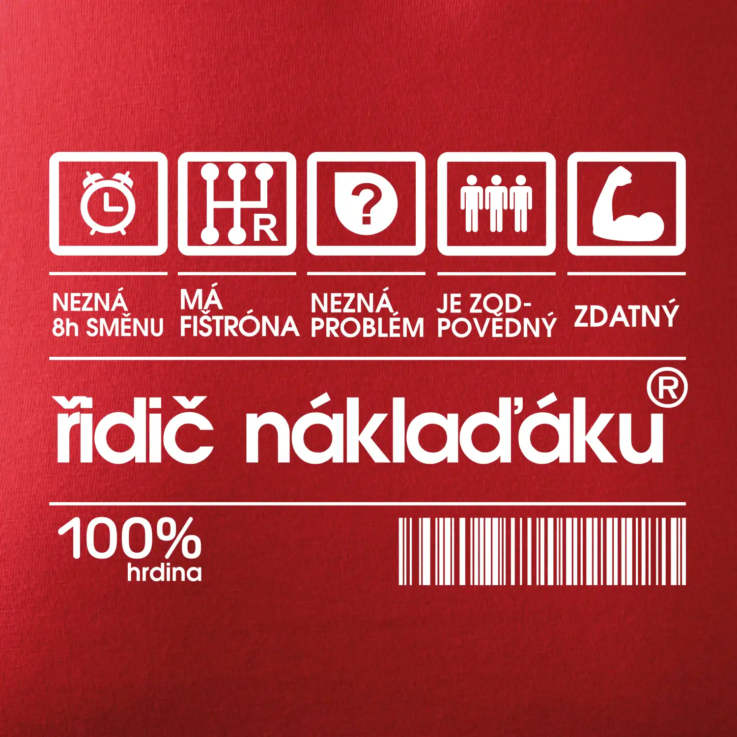 Čárový kód řidič náklaďáku